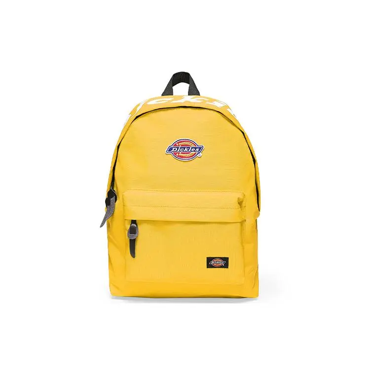 Dickies Letter Logo Polyester Laptop Backpack for Students and Couples, Casual Style in Yellow