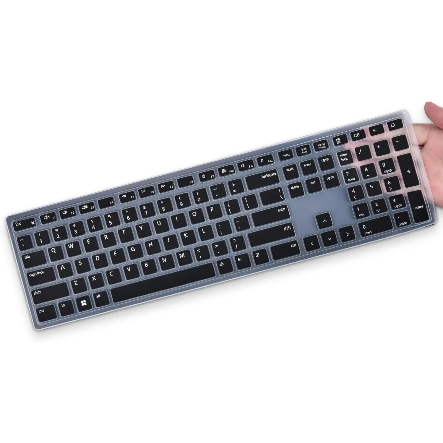 Keyboard Cover  Compatible with   Keyboard KM5221W KM7321W,    Keyboard KM520, DellPro KB700 / KB500 Desktop Keyboard Protector, Black