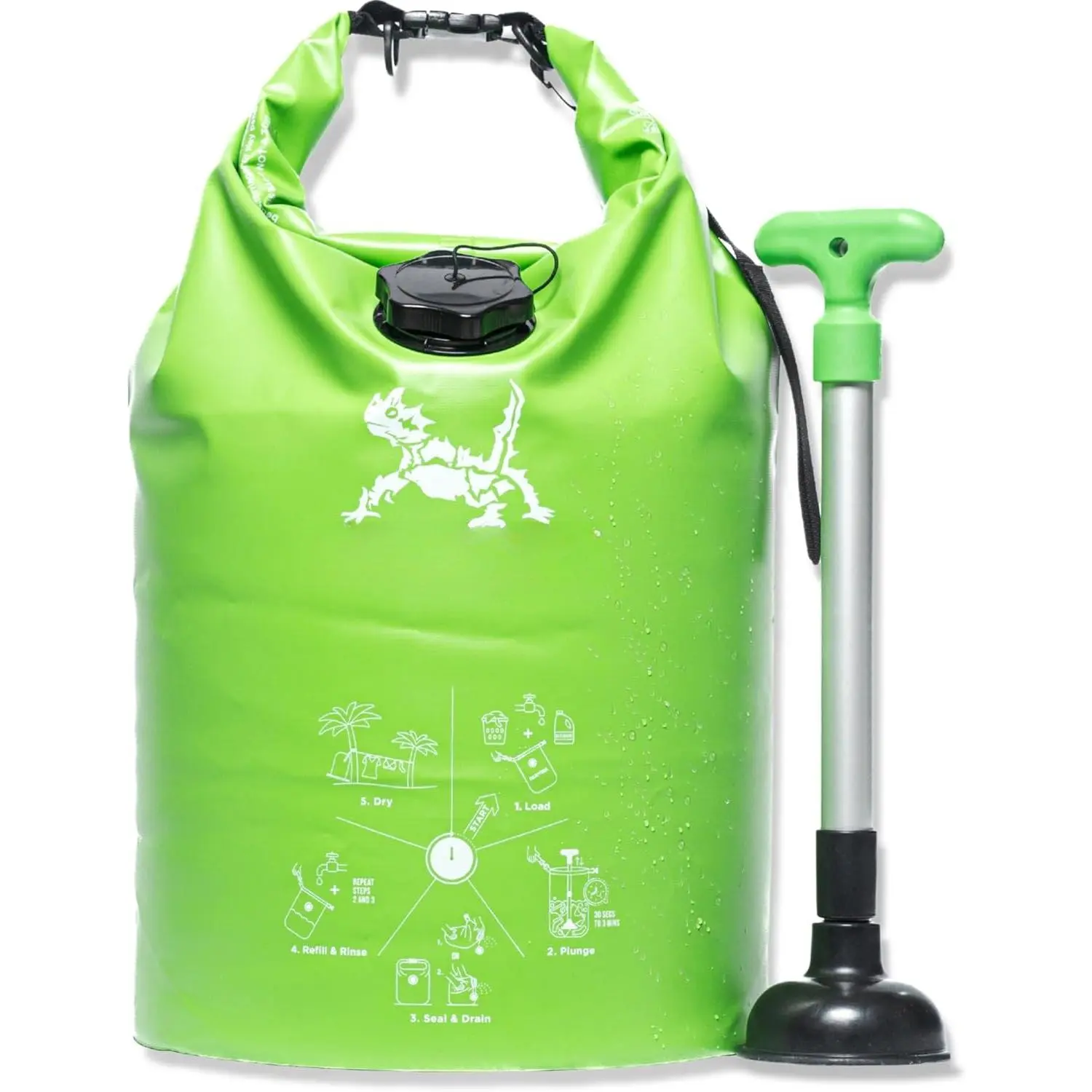 Manual Clothes Washer - Large Capacity Clothes Washing Machine, Durable Plunger Construction, Off-Grid Portable Laundry Solution, No Power Needed for Travellers, Camping Use, Synthetic Fabric Compatible, Clothes Washing Machines