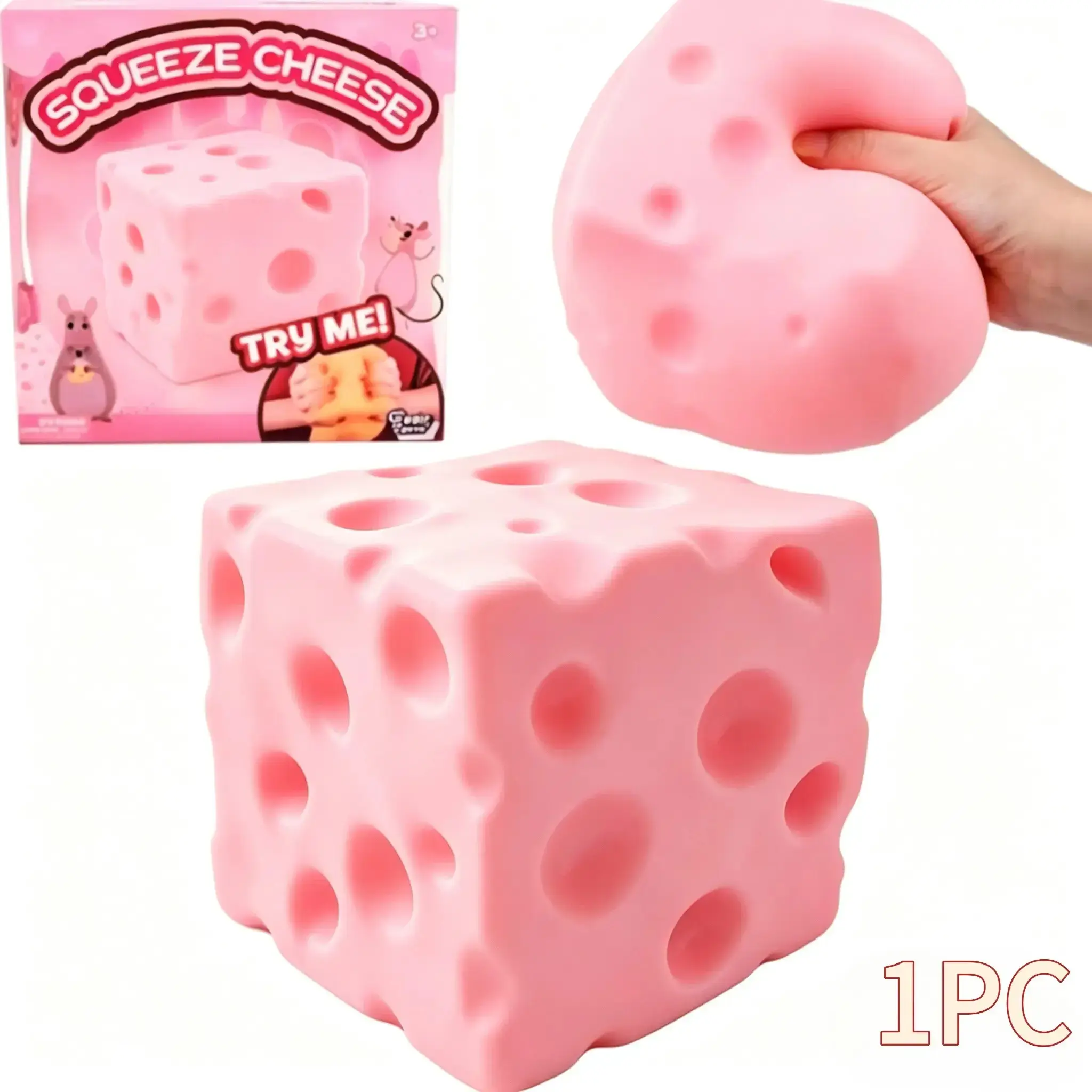 Plush Soft Cheese Block Squishy, Giant Fidget Toy, Asmr Stress Ball, Relaxing Game, Teen & Adult Anxiety Relief, Birthday Gift, Home Decor