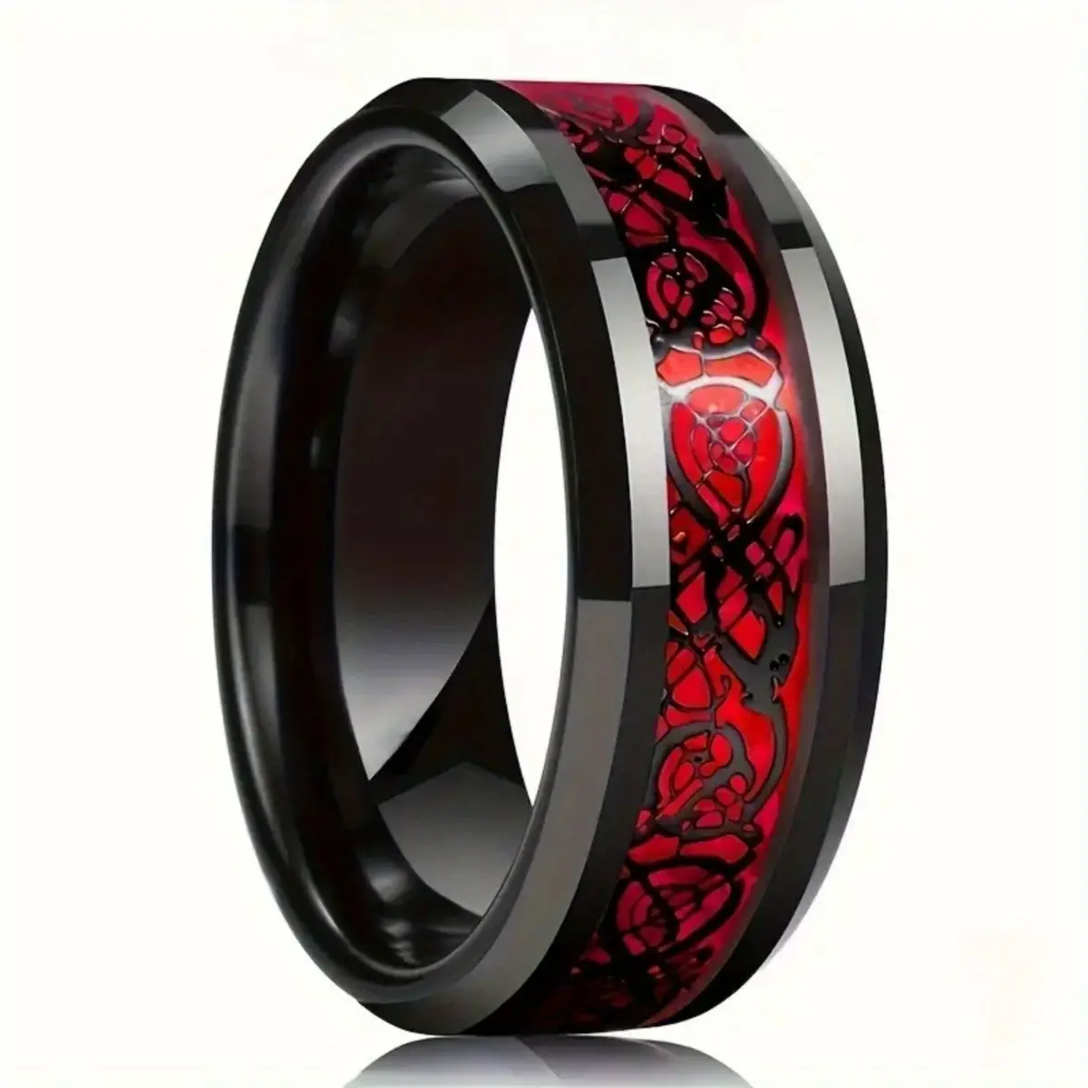 Creative Punk Dragon Patterned Stainless Steel Ring, A Must-have for Daily Life and Parties, A Gift for Carnival and Halloween, A Birthday Present for Family or Friends, Showcasing Unique Charm