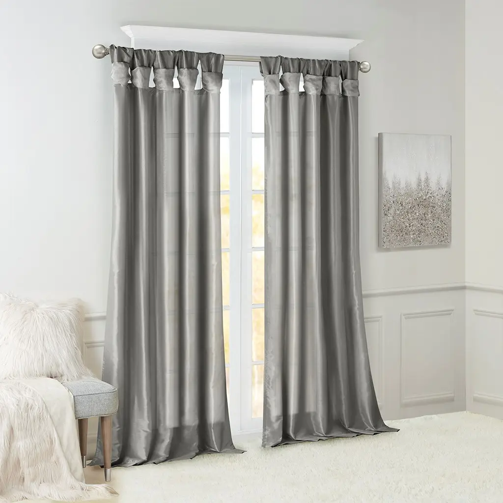 ARCH Twist Tab Lined Window Curtain Panel Charcoal 50x120 Inches Blackout Thermal Insulated Room Darkening Privacy Drape for Bedroom Living Room, Single Panel, 50W x 120L, Home Furniture and Household Product Search Terms for US Online Shopping
