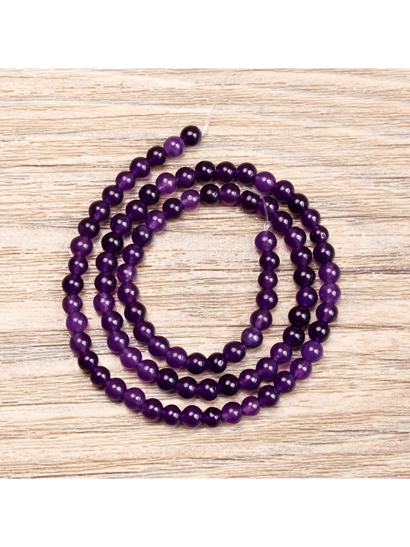 Natural Amethyst Loose Beads - 4/6/8mm Natural Stone Round Beads for Jewelry Making, Handmade Necklaces, Bracelets, Earrings, Anklets, DIY Jewelry Accessories
