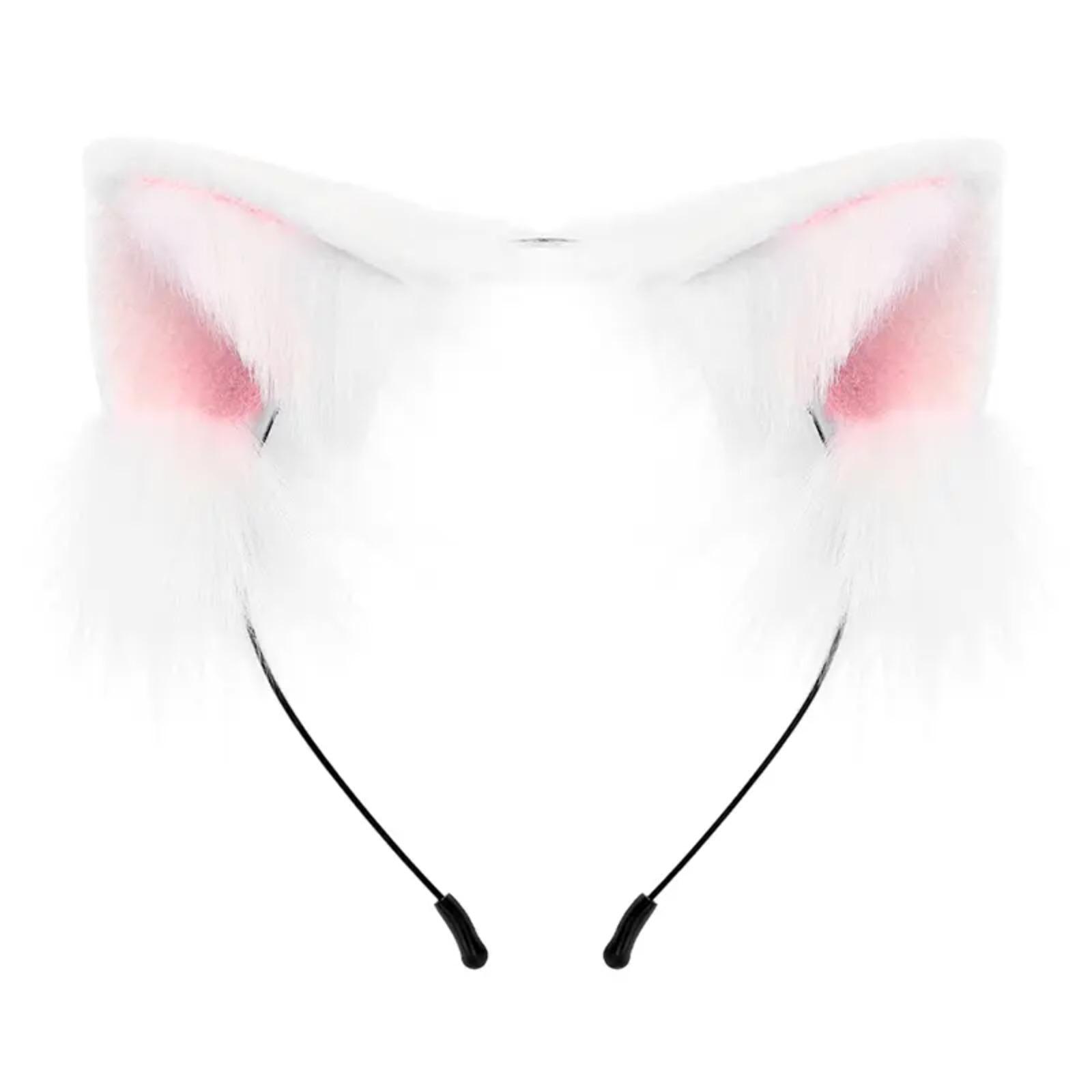 Handmade Plush Cat Ears Headband, Realistic Furry Animal Ears Hairband, Cosplay Fox Ears Costume Accessories, Adorable Furry Style Props Perfect for Anime Conventions, Cosplay Events, Halloween Parties & Daily Cute Outfits