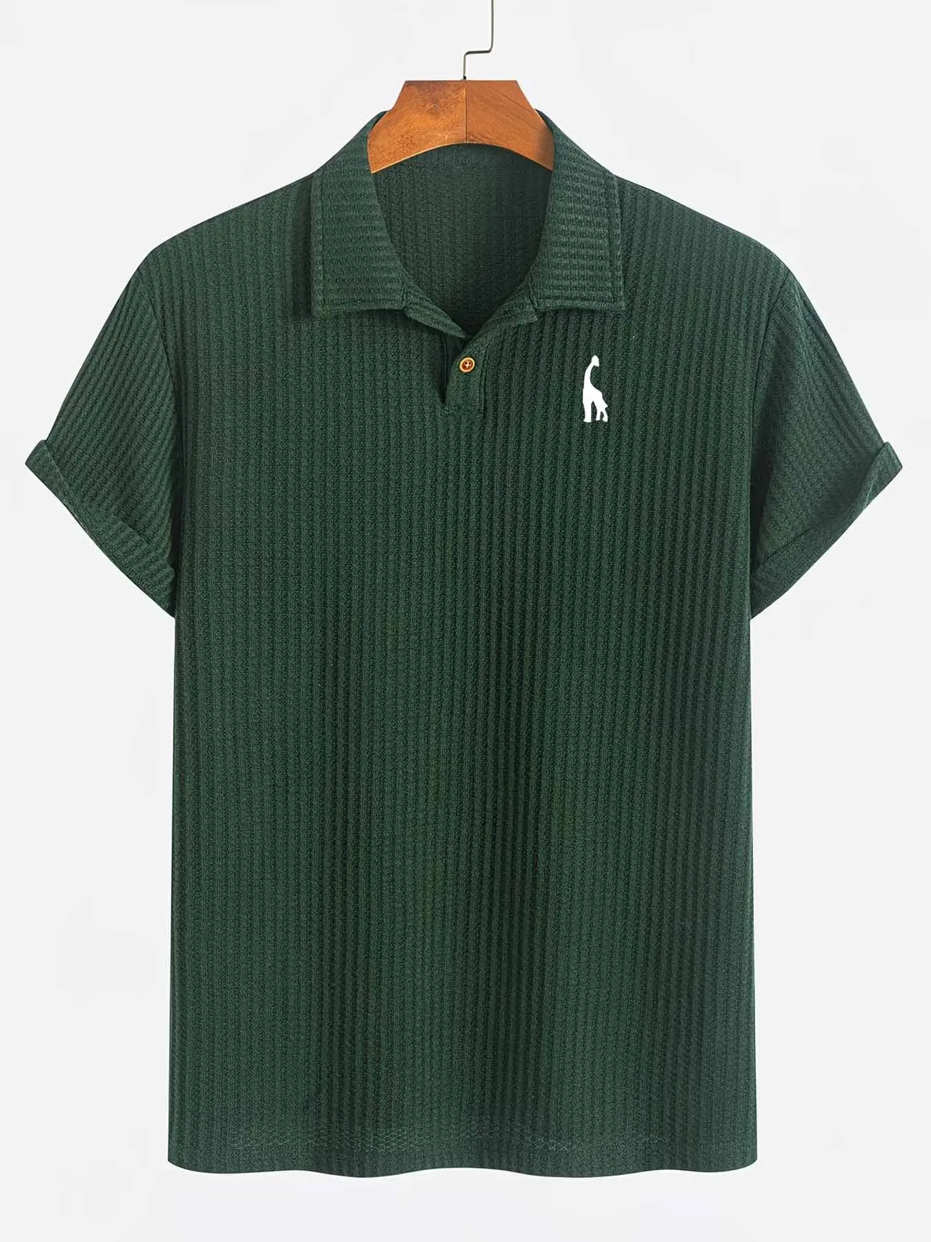 Men's Golf Social Dress Polo Shirt, Solid Color Collared Short Sleeve, Summer Lightweight Breathable Casual Top, Slim-Fitting