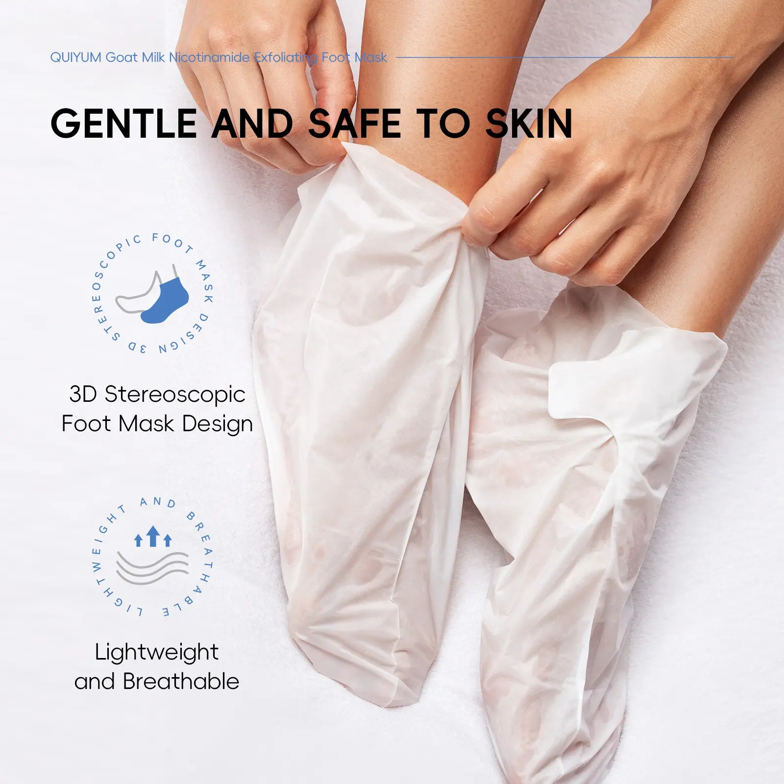 Goat Milk Niacinamide Exfoliating Foot Mask 35g, Gentle Dead Skin Removal, Moisturizing and Hydrating, Smooths Rough Feet, Even Skin Tone，Enriched with Goat Milk and Niacinamide, it deeply nourishes, softens feet, and leaves them incredibly smooth.