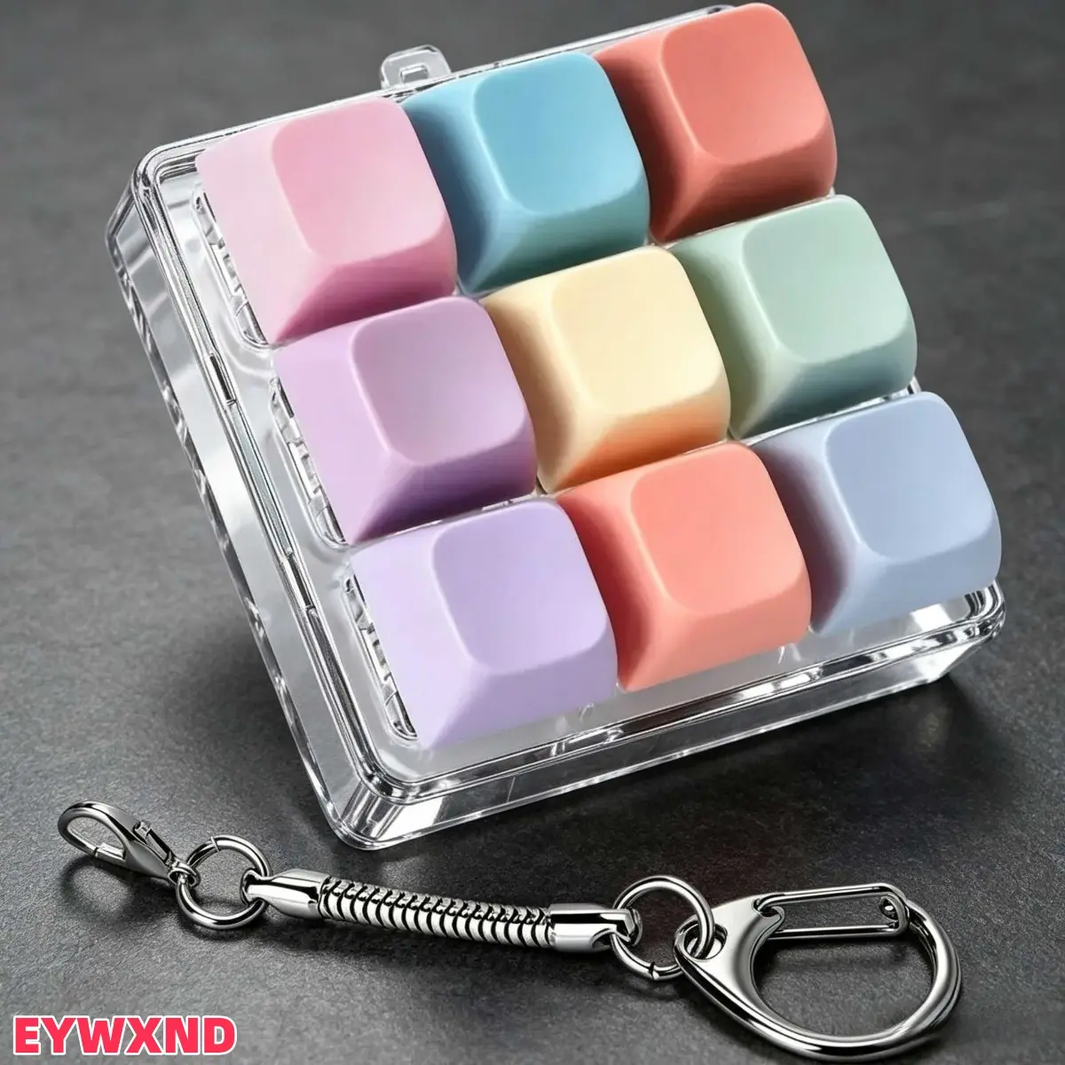 EYWXND Colorful keypad keyboard fingertip toy keychain, relieves stress and anxiety, suitable for adults, sports and outdoor game enthusiasts, fingertip toys.