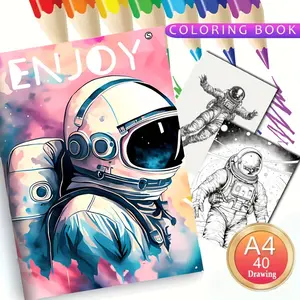 Astronaut Coloring Book.   birthday,Thanksgiving, New Year, Easter, Holiday Party Gift Sketchbooks & Notebooks Book [Original, Upgraded Version, 40 Sheets Of Pictures Thickened PaperWith 20 Pages]