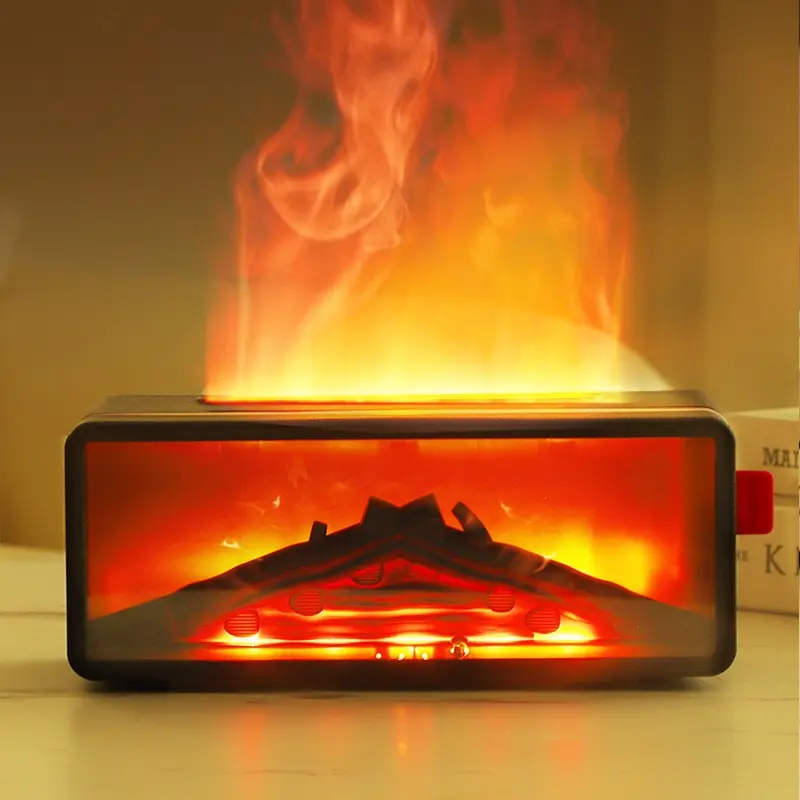 New 3D Flame Volcano Desktop Humidifier Diffuser, Large Mist Capacity, Home Bedroom Use, Christmas New Year Gift