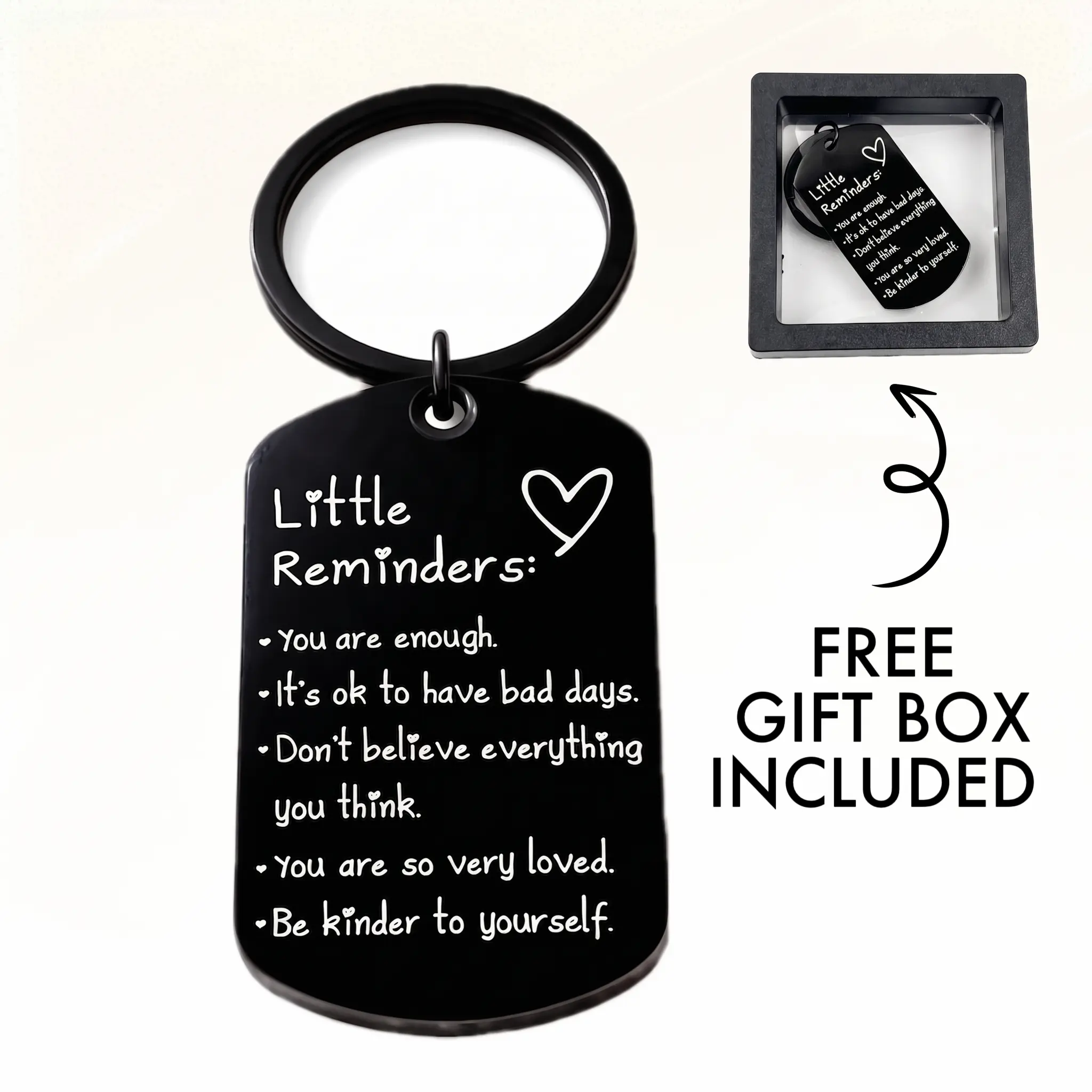 Unisex Inspirational Keychain - Palm-Size Polyester-Nylon Daily Carry Keyring, Uplifting Gift for Friends, Free Box Included, Minimalist, Keychains For Women, Nylon Fabric, Daily Wear, 2.8X5cm, Gift Box Incl.