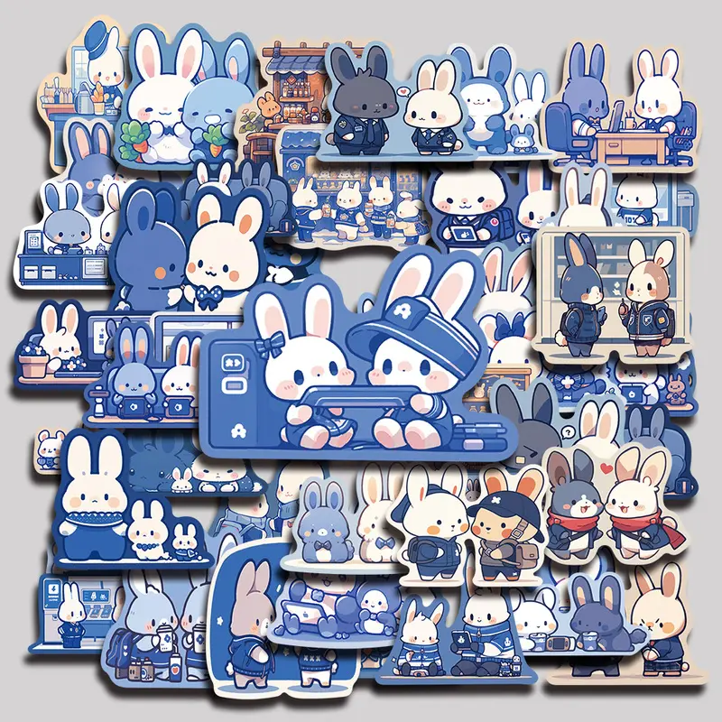 50PCS bunny Aesthetic Vinyl Stickers Pack for Laptop Water Bottle Phone Case Skateboard Journal Scrapbook DIY Decoration