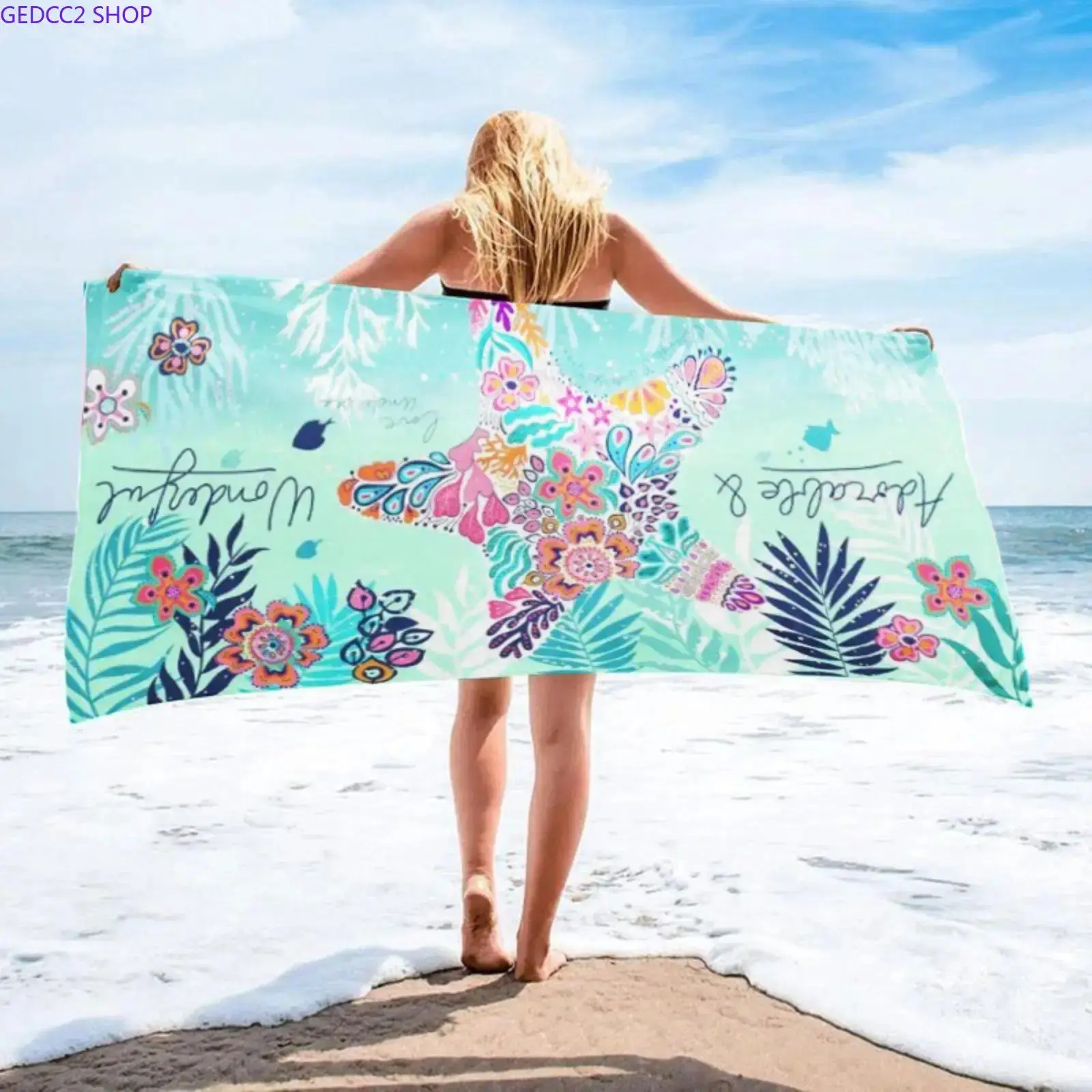 Ultra Absorbent Microfiber Beach Towel, Soft Lightweight Quick Dry Swim Towel for Beach, Pool, Travel, Camping & Bath, Sand-Free Multipurpose Towel for Women & Men