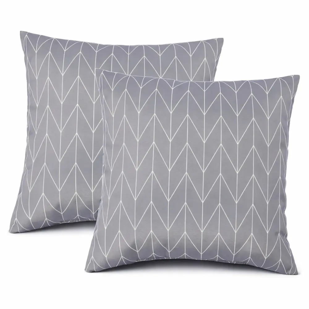 Littleox 2-Pack Polyester Outdoor Throw Pillows, Waterproof-Fade-Resistant Soft Plush Cushions for Outdoor Patio Furniture, Garden Porch (18x18 in, Dusty Gray)