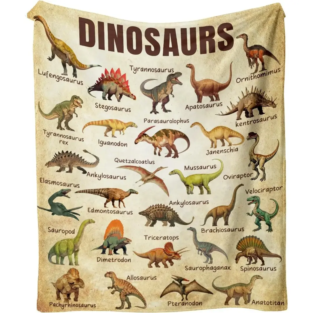 Dinosaur Blanket for Kids Educational Gifts for Dinosaur Lovers Children Boy Girl Dino Throw Blanket Ultra-Soft Skin-Friendly Flannel Fleece Blanket for Sofa Bed Home Dinosaur Room Decor Adult Kids Birthday Gift