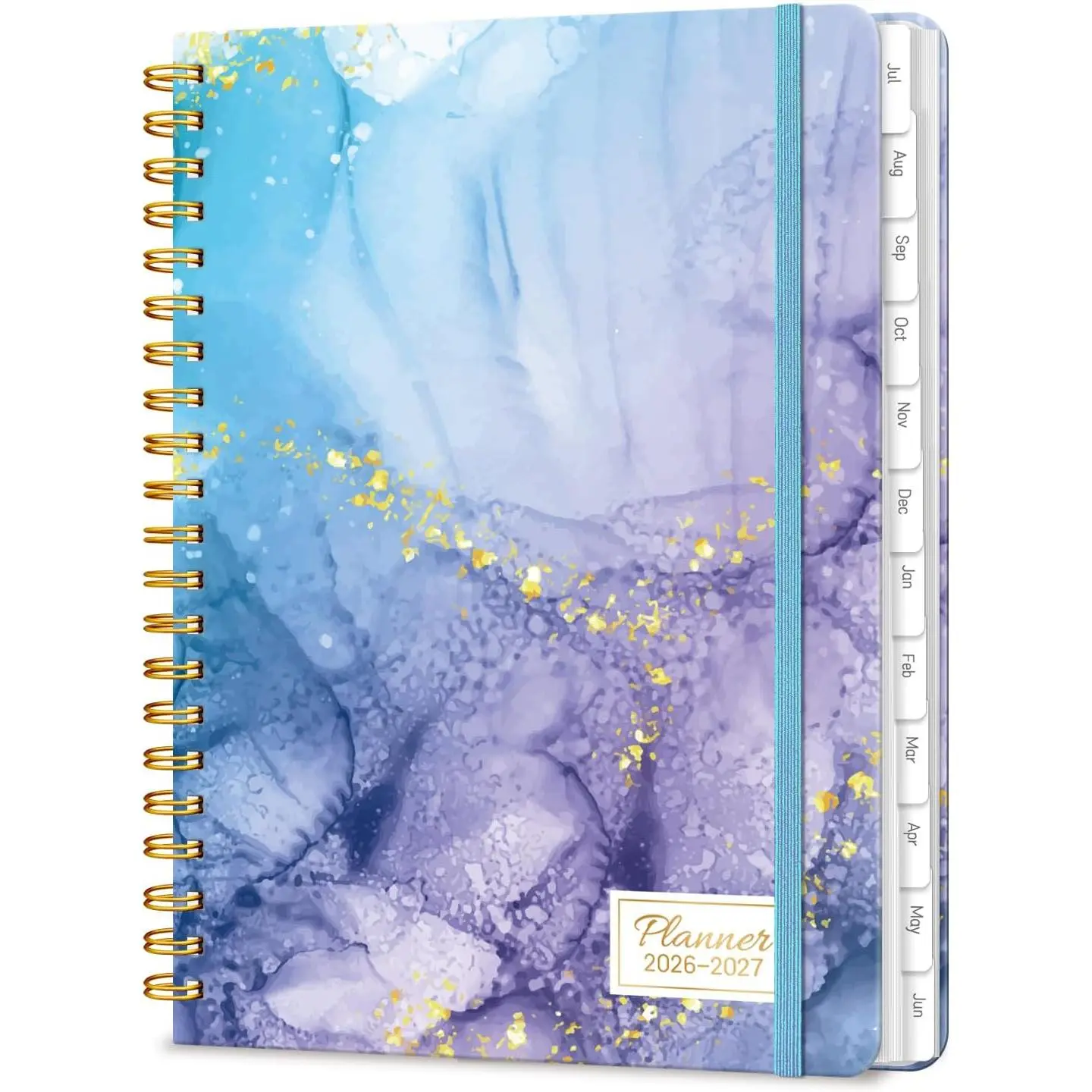 A5 Size Academic Planner 2026-2027, 12-Month Spiral School Year Agenda with Daily-Monthly Planning, Weekly Layouts, Monthly Tabs, 6.18"x8.5" (Jul.2026-Jun.2027) for Students & Teachers (Blue Marble), Daily Planning