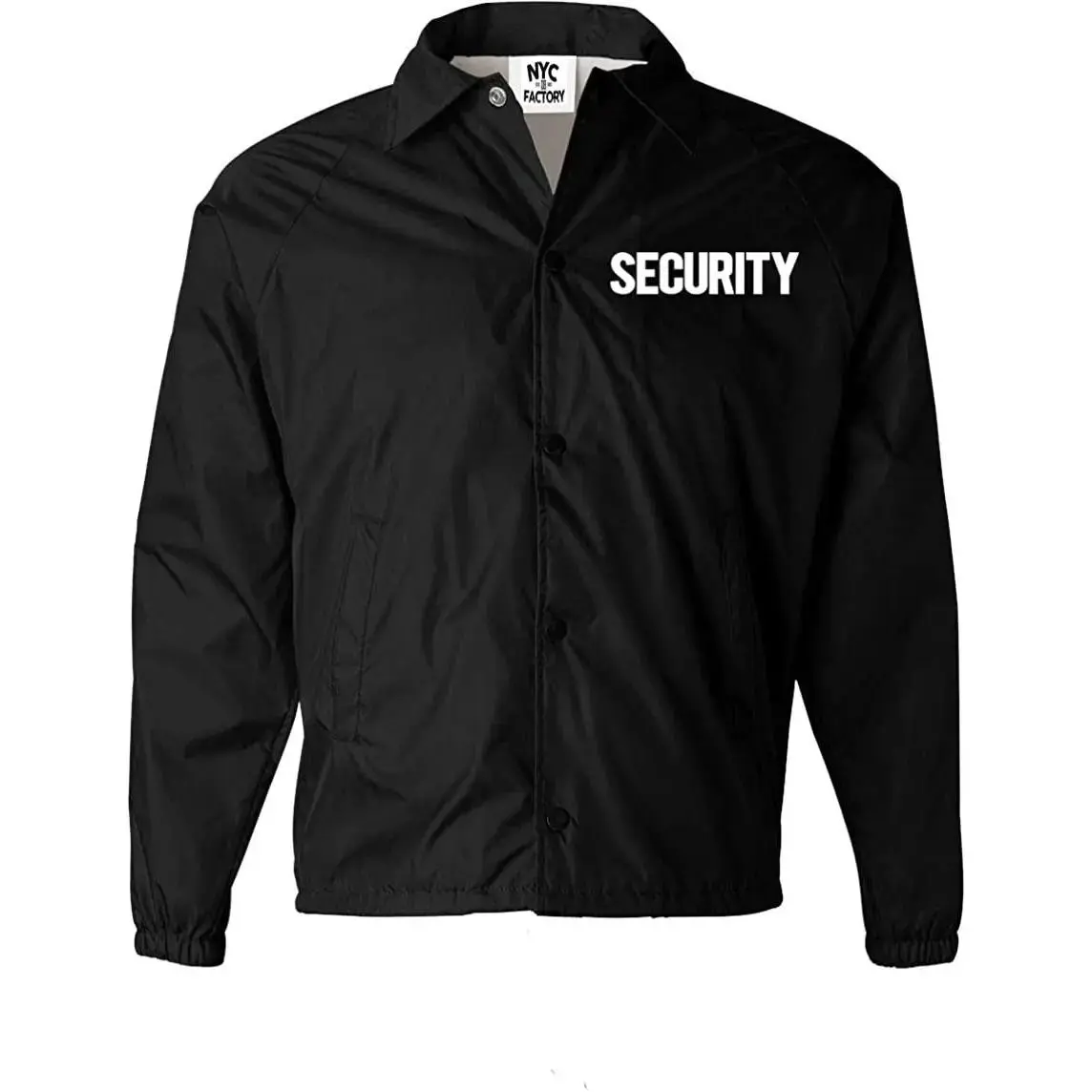 Men's Security Jacket Event Staff Windbreaker Front Back Print
