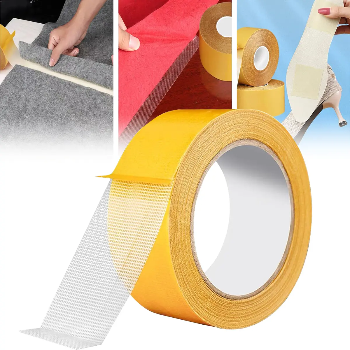 Heavy-Duty Double-Sided Duct Tape - Strong Adhesive, Waterproof, Removable, No Residue Home Supply for Carpet, Wallpaper Applications