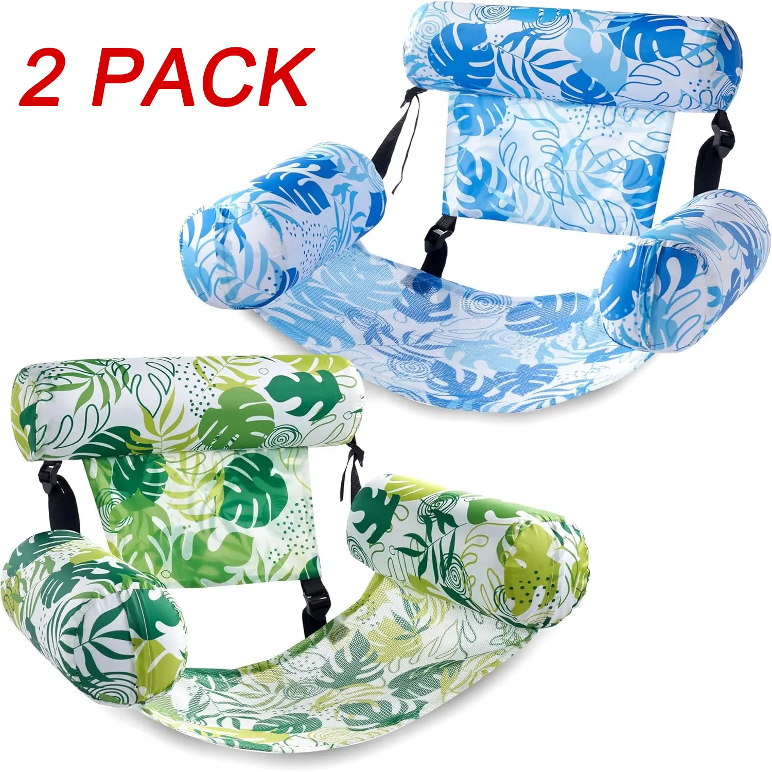 2-Pack Inflatable Pool Hammock, Foldable Portable Floating Sofa, Thickened Inflatable Swim Pool Lounge Chair, Summer Beach Fun, Inflatable Pool Lounger, Pool Inflatables