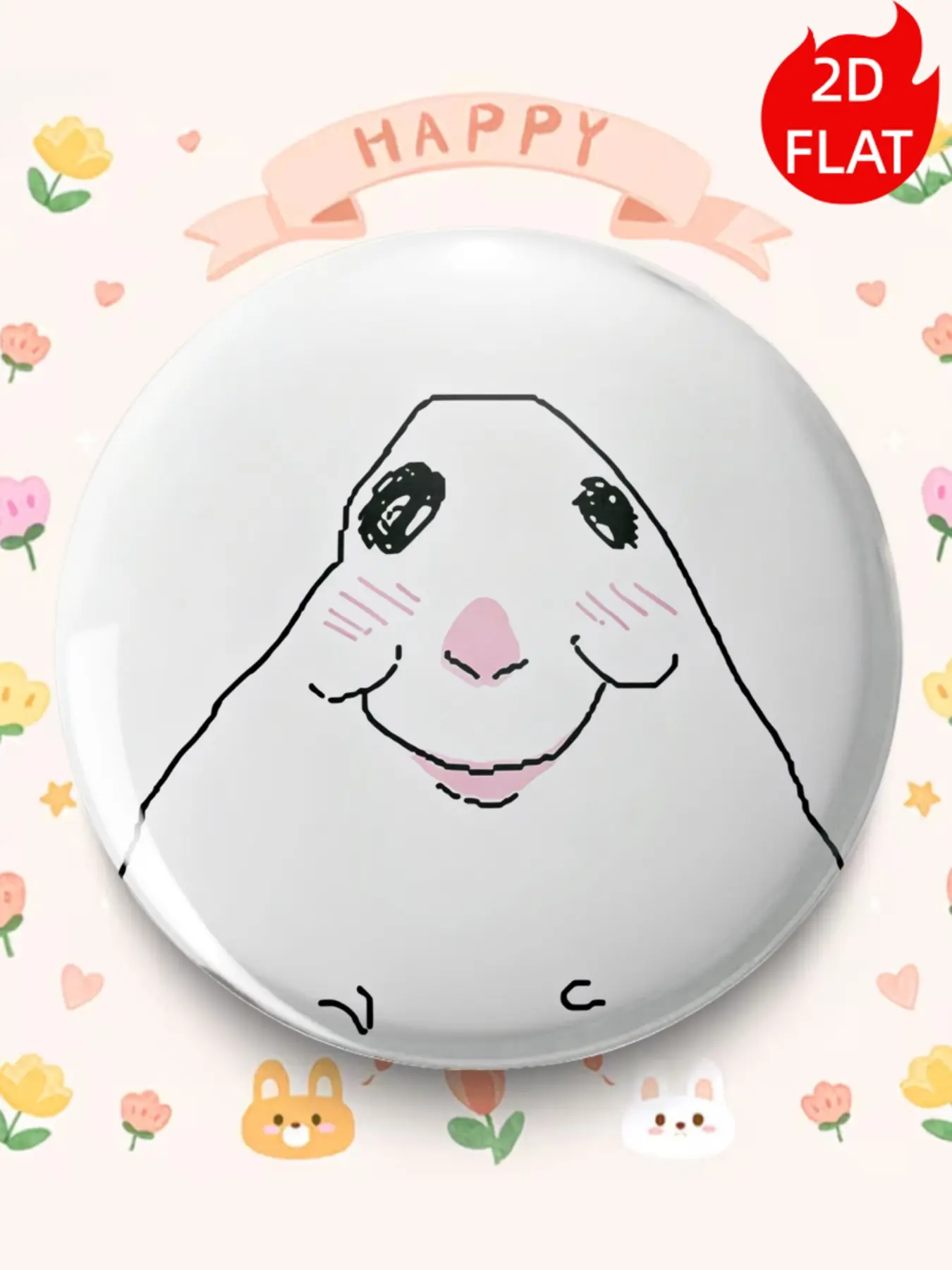 1pc 2D Flat Viral Hamster Meme Round Printed Badge Brooch Pin Cute Funny Hamster Expression Design Kawaii Animal Pin for Backpack Jacket Hat Decoration Trendy Gift Accessories