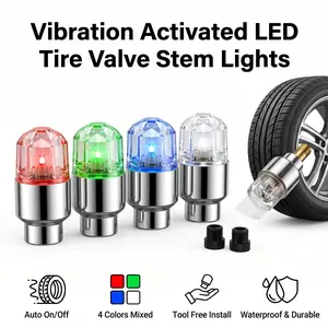 4Pcs 8Pcs Heavy Duty LED Tire Valve Warning Flash Lights, 4 Color Mixed Vibration Activated Wheel Rim Lamps, Waterproof Anti-Vibration Cargo Truck Pickup Van Tire Safety Accessories, Night Delivery Commercial Vehicle Mod Parts For Work Trucks Loaded Utili
