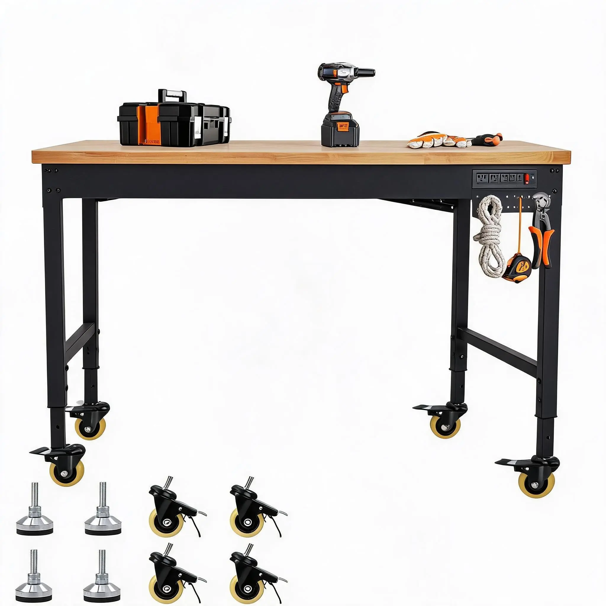 60 x 22 Inch Adjustable Workbench, Heavy-Duty Workbench