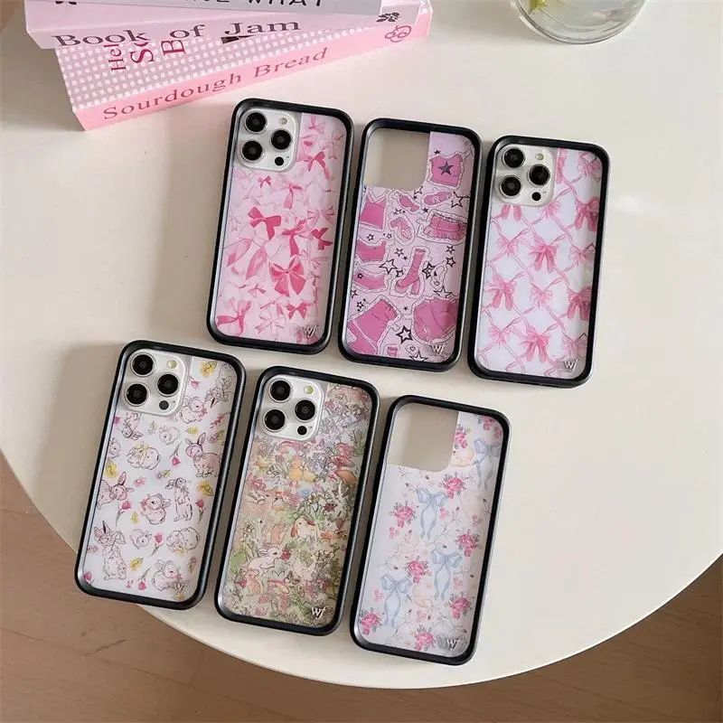 Wildflower 3D Girls Grassland rabbit Phone Case for iPhone 16 15 14 13 12 17 Pro Max Plus Air 17pro WF Pointe ballet shoes Cover