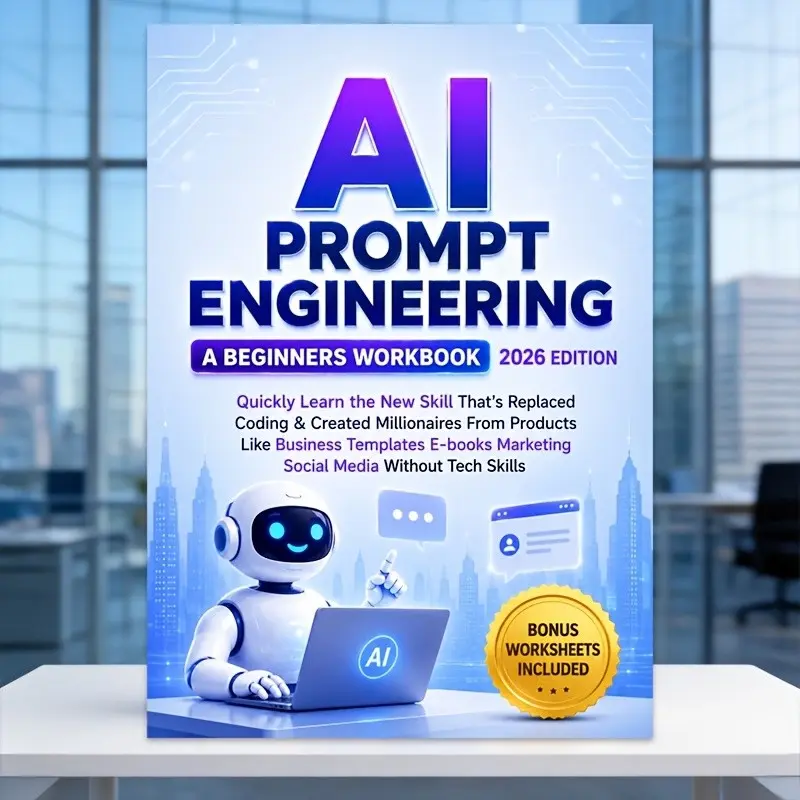 Ai Prompt Engineering Beginner's Workbook, Learn New Skill Without Tech Skills, Business Templates, Marketing, Social Media, Millionaires, Coding