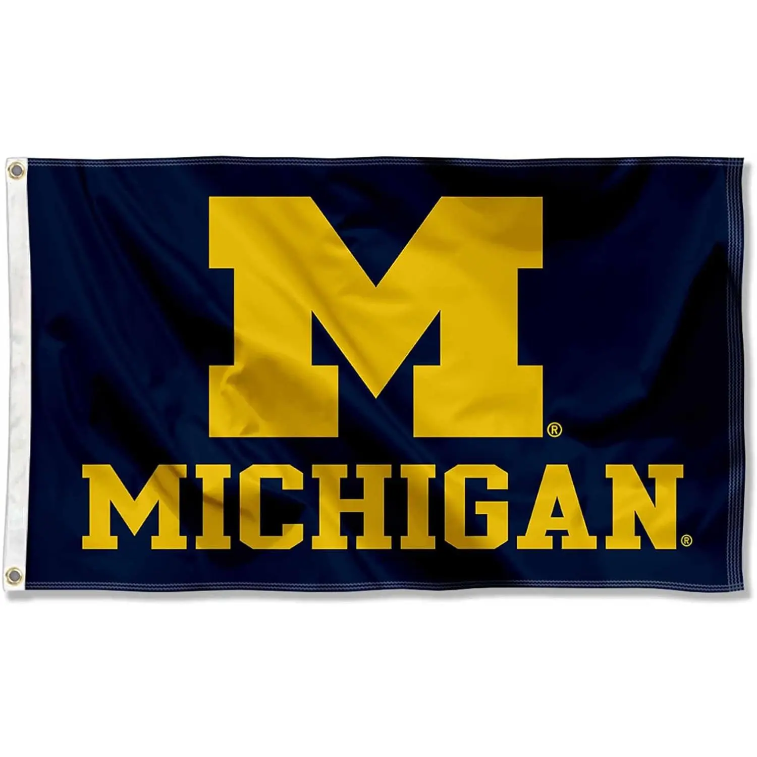 College Flags & Banners Co. Michigan Wolverines University Team Wordmark Large Grommet Banner Flag - 60x90cm/2x3ft Prints, Lightweight Sports Collectible for Party, Camping, Garden Decoration, Outdoor