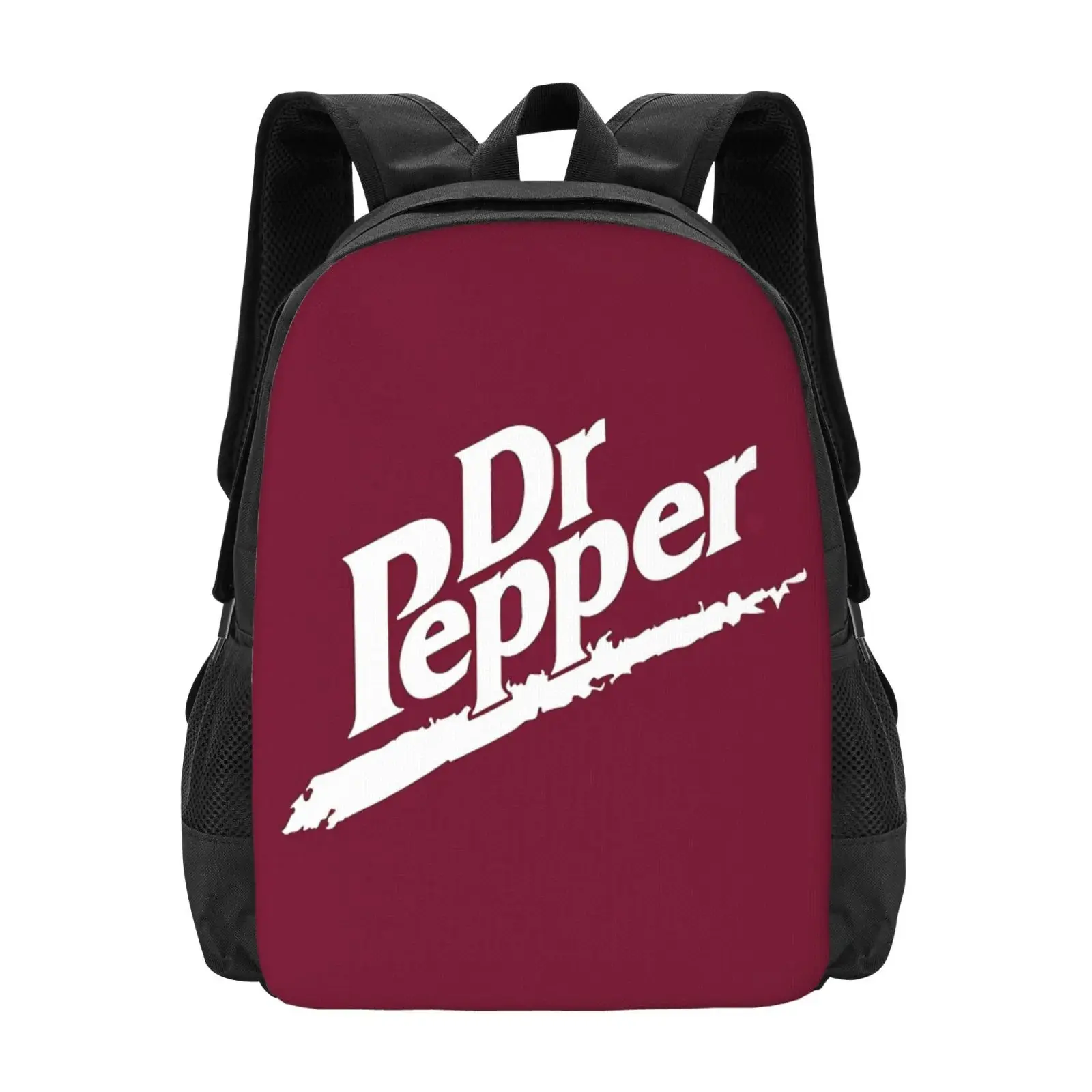 Dr Pepper 90s Maroon Background Backpack Fashion Travel Backpack Laptop Backpack 16ch Simple And Large Capacity