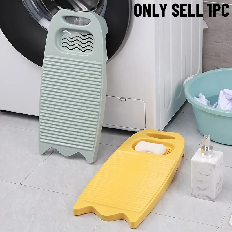 1Pc Random Color Non-slip Plastic Washboard with Ergonomic Grip. Mini scrub board for underwear and socks, durable for bathroom & kitchen use. Space-saving & portable laundry tool for home and dormitory, Household Items, Home Goods