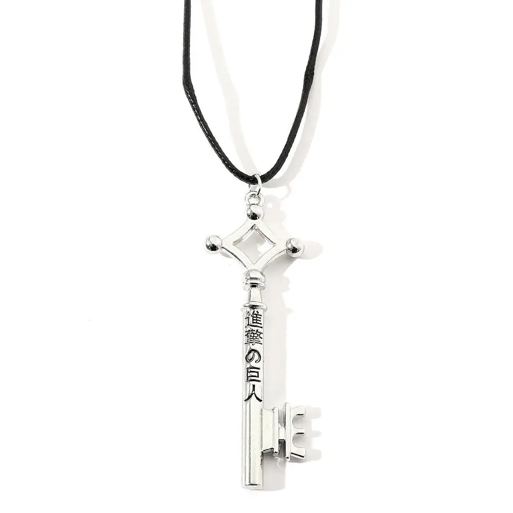 Attack On Titan Necklace Eren Key Shingeki No Kyojin Pendant Fashion Vintage Retro Anime Jewelry For Men Cosplay