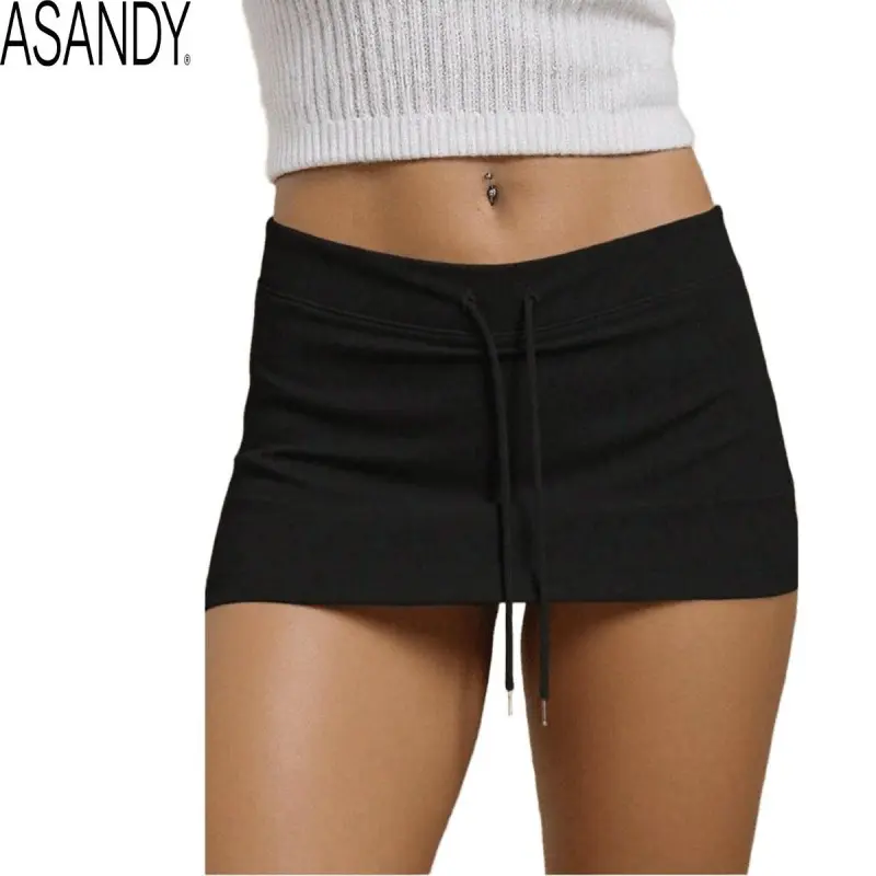 ASANDY Women's Drawstring Low-Waist Basic Mini Athletic Skirt - Soft Stretch Workout Sport Skirt for Running Casual, Fashion Sports Activewear 2026 New Arrival, Athletic Skirts