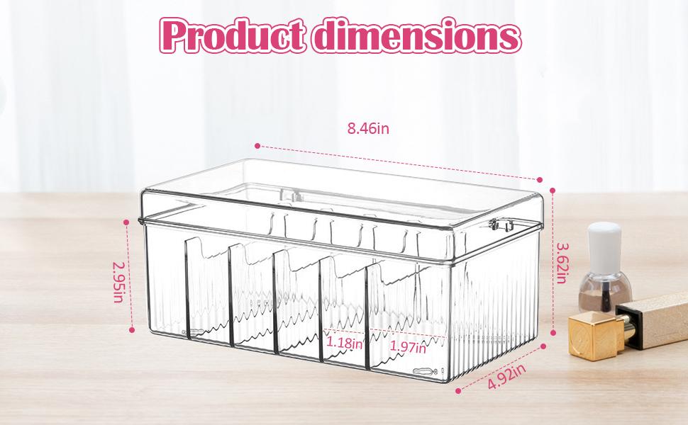 Acrylic Lash Cart Organizer for Lash Techs – Clear Storage Box for False Eyelash Extensions, DIY Lashes & Brows at Home, Separated Lash Trays with Dividers