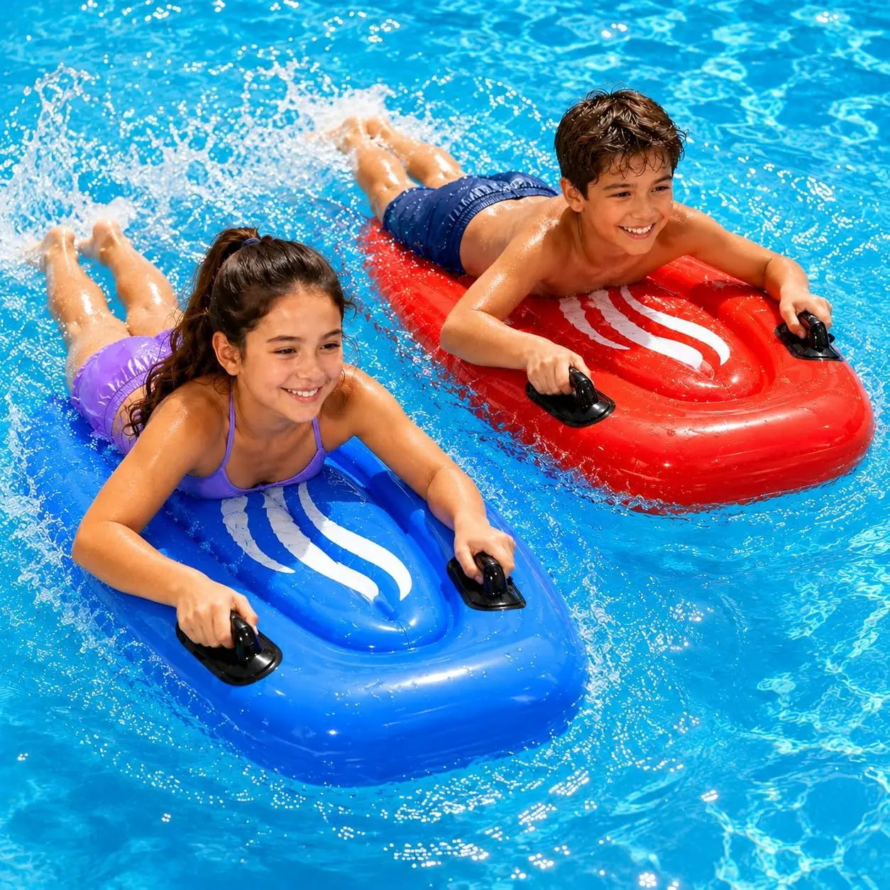 Boogie Boards for Beach - Kids Inflatable Surfboard with Handles, Body Surf Floating Pool Float for Beach & Pool Floats
