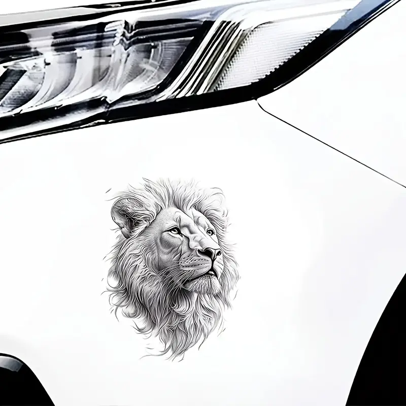 Lion Theme Vinyl Sticker | Car Stickers For Cars, Trucks, Motorcycles, Windows, Walls - Self-Adhesive, One-Time Use, Sticks to Glass, Metal, Surfaces