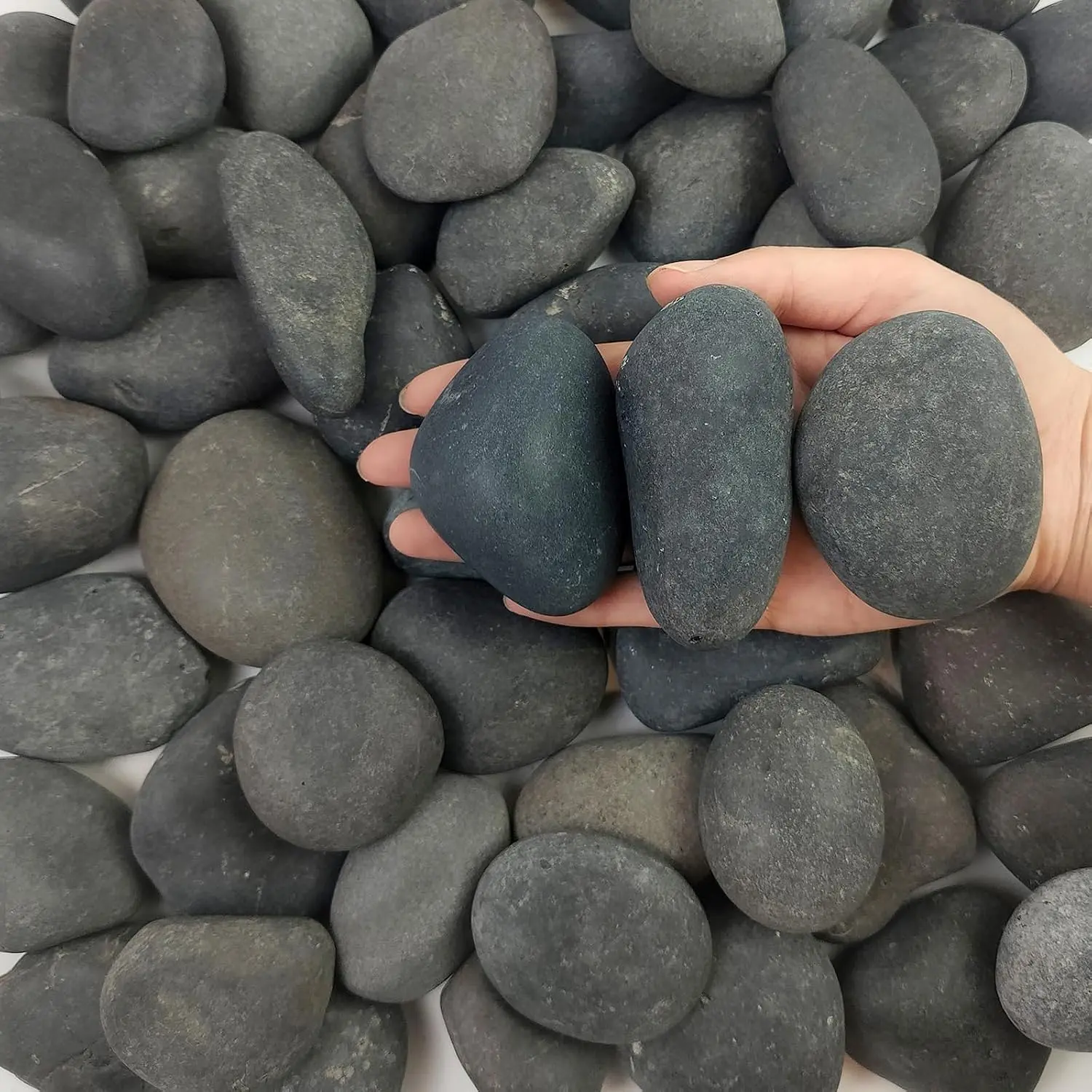 5 lbs Black Stones, 2-3 Inch River Rocks for Planters |  Decorative Black  Rocks for Outdoor Landscaping, Aquarium, Garden, Walkways, Fountain, Painting
