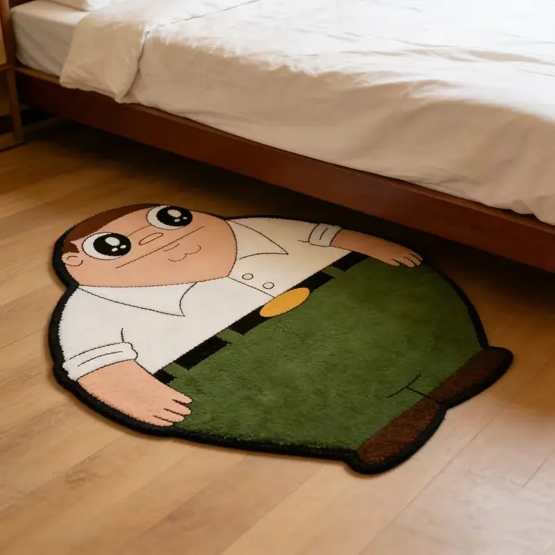 Cute Cartoon Character Rug, Soft Plush Carpet for Living Room Bedroom, Modern Style, Easy to Clean, Suitable for Lounge Table Closet, Cartoon Pattern Rug