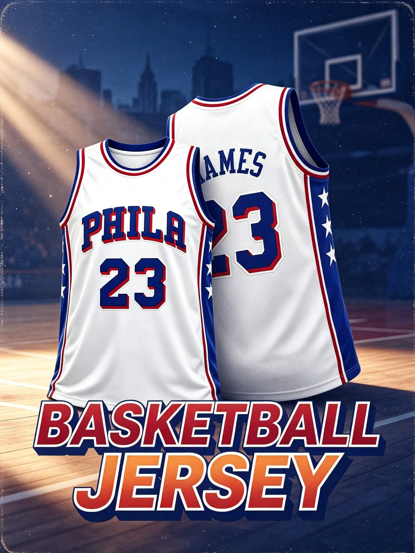 Men's 76r #23 #3 Basketball Jersey, Classic Letter Embroidery, Loose-Fit Sleeveless Top, Comfortable for Outdoor Activities, Gift Idea