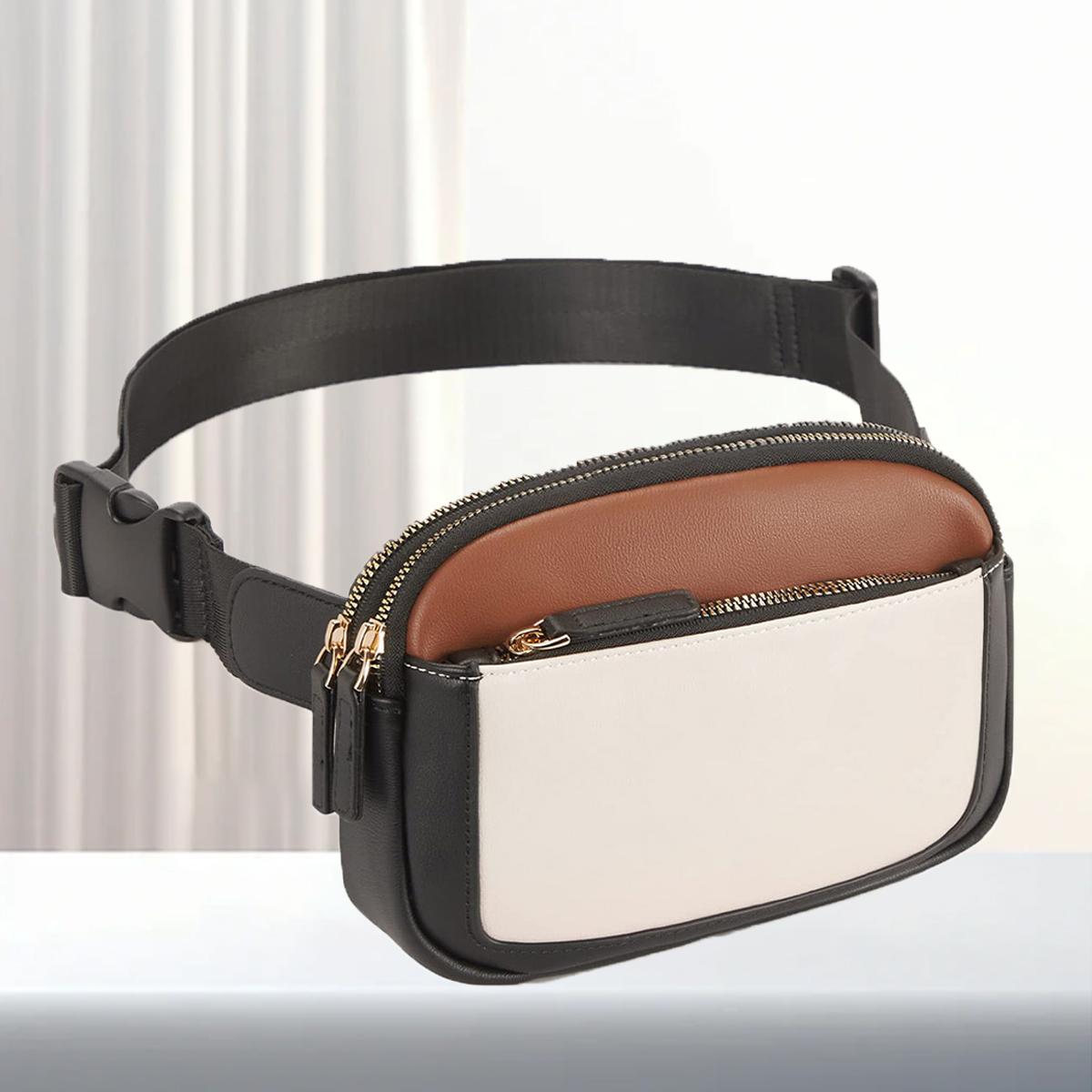 Unisex Stylish Classic Waist Bag Trendy Contrast Color Design Crossbody Bag Adjustable Shoulder Strap Shoulder Bag