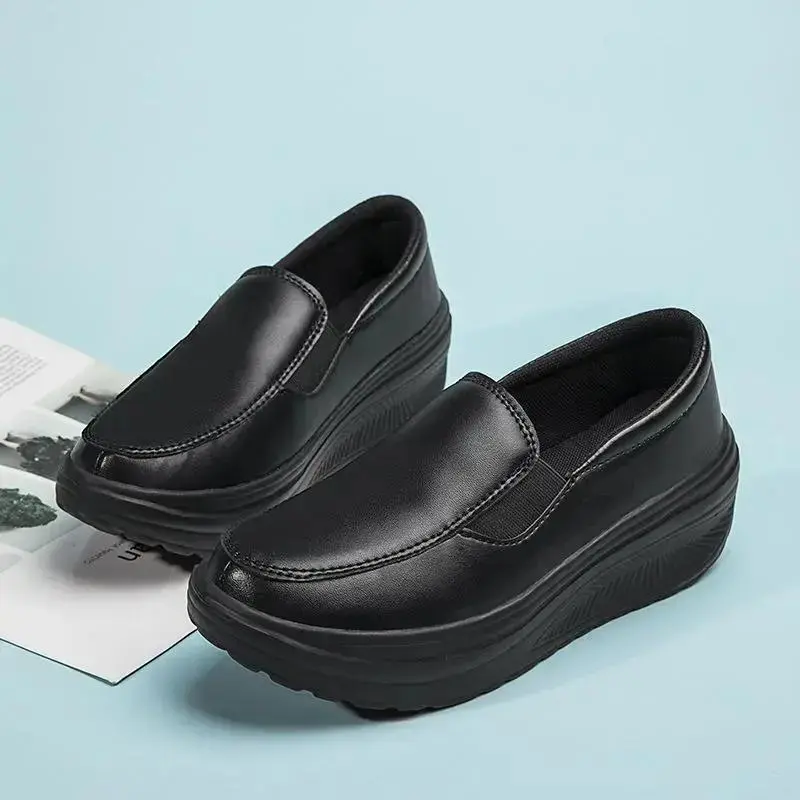 Women's Slip-On Sneakers, Platform Wedge Shoe with Arch Support, Lightweight EVA Cushioned Sole for Casual Walking and Office, Walking Shoes, Footwear