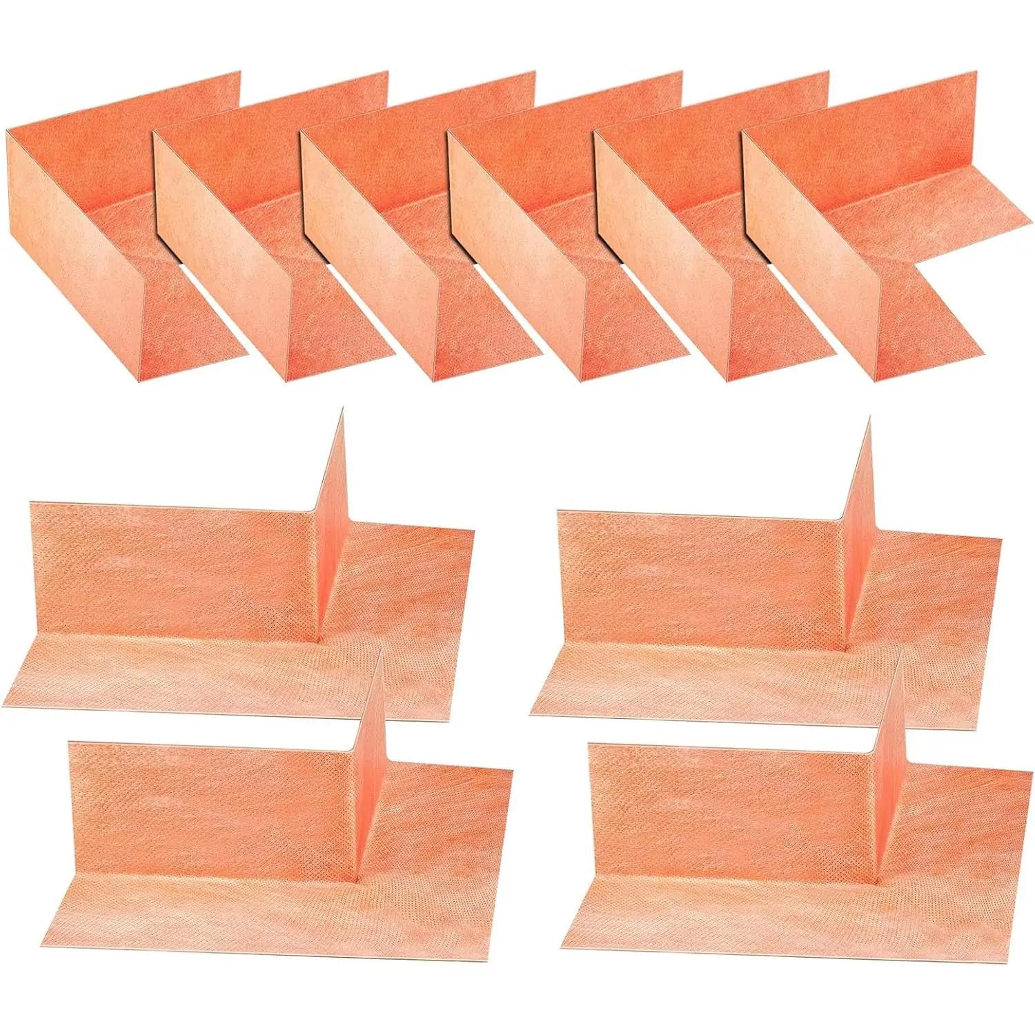 10 Pcs Waterproofing Seal Kit, Includes 6 Inside Waterproofing Membrane and 4 Outside Waterproofing Corner, Polyethylene Seamless Membrane for Shower Bathroom Bathtub Walls and Surrounds, Brown