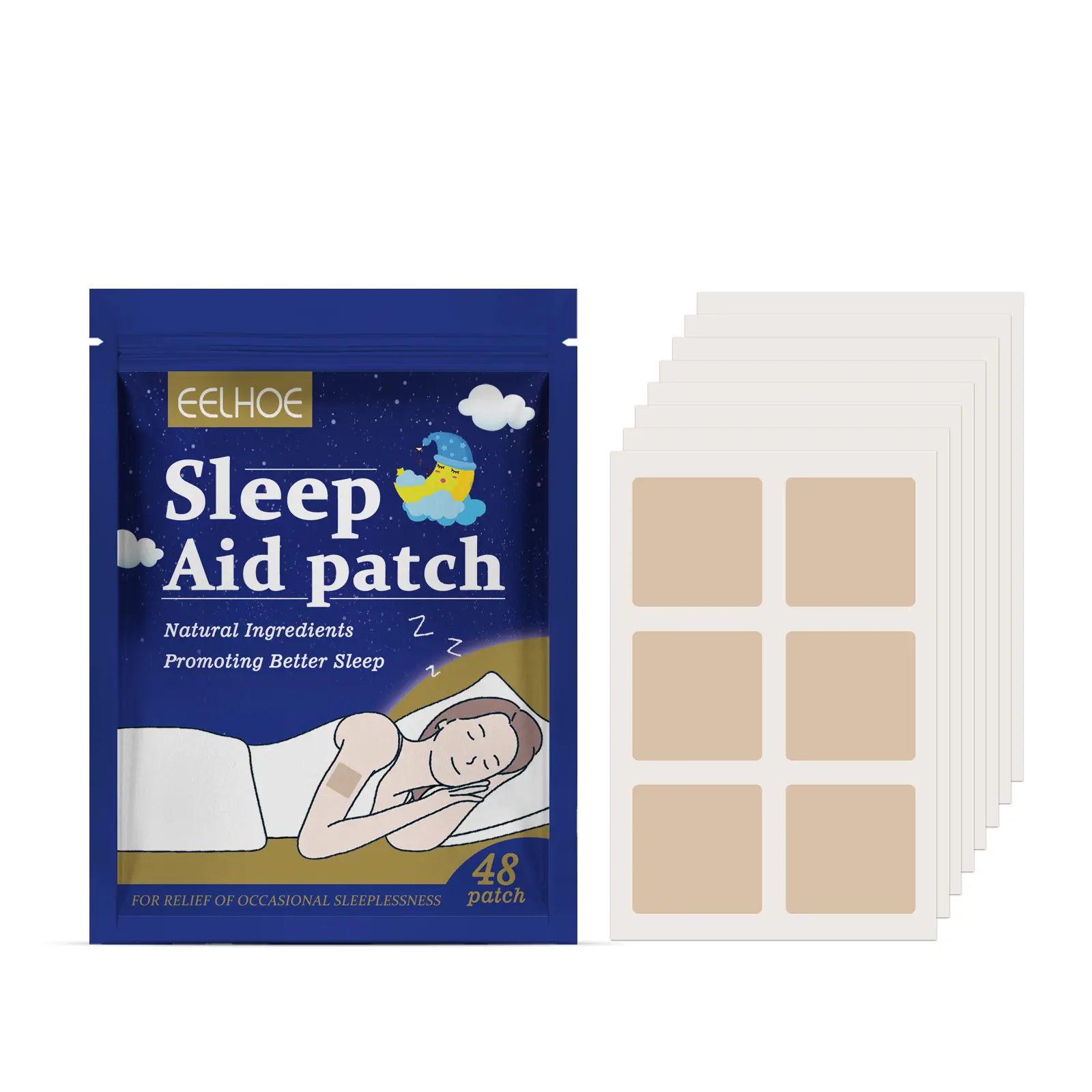 Sleep Aid Patches, Herbal Sleep Support Patch for Better Rest, Overnight Relaxation Patch with Lavender & Mint, Easy-to-Use Adhesive Sleep Patches for Home, Travel & Bedtime