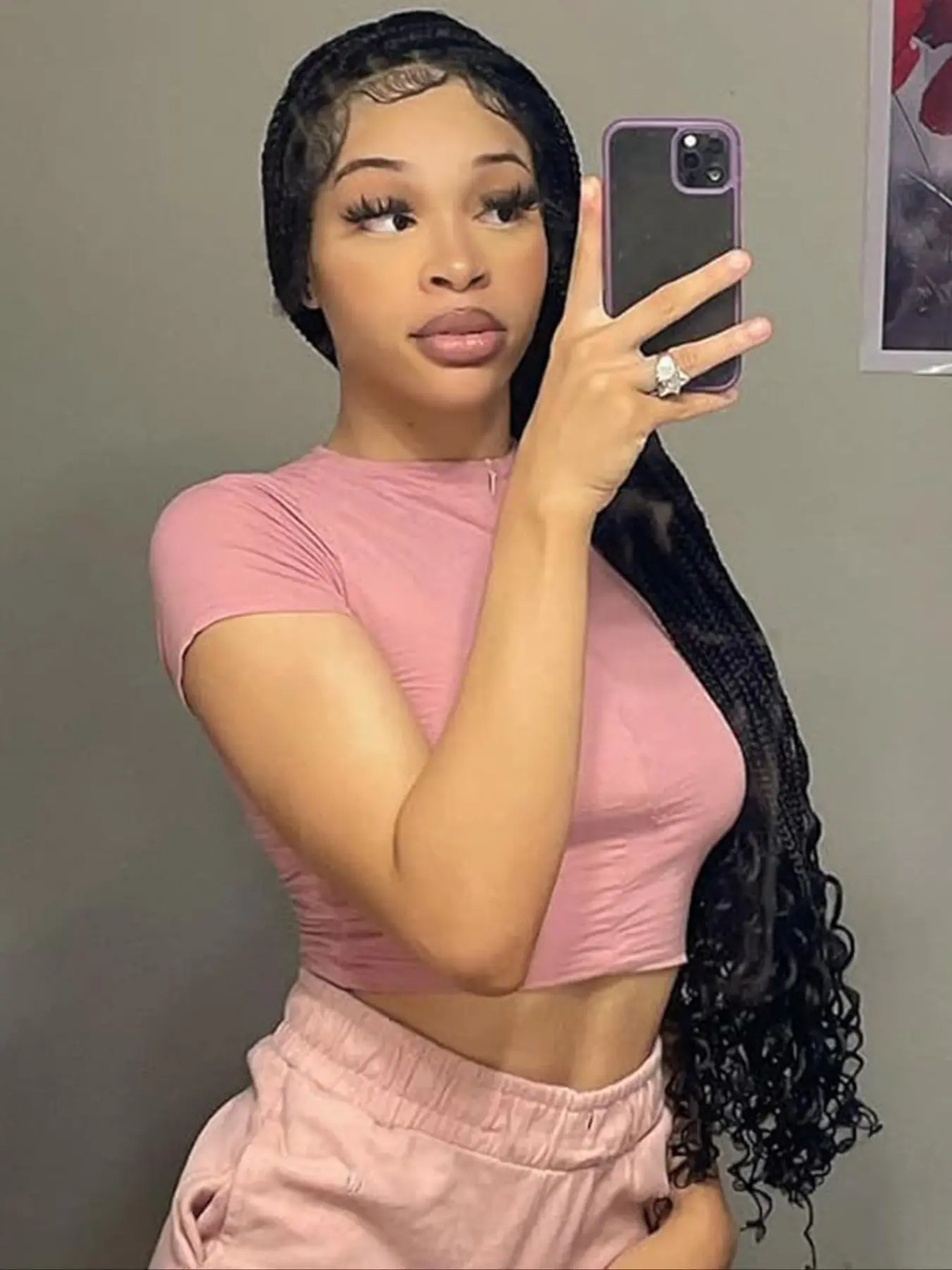 32-Inch Handmade Lace Front Wig, Vintage African Style, Curly Ends, Smooth Baby Hair, Secure Fit, Perfect for Daily Wear & Photoshoots