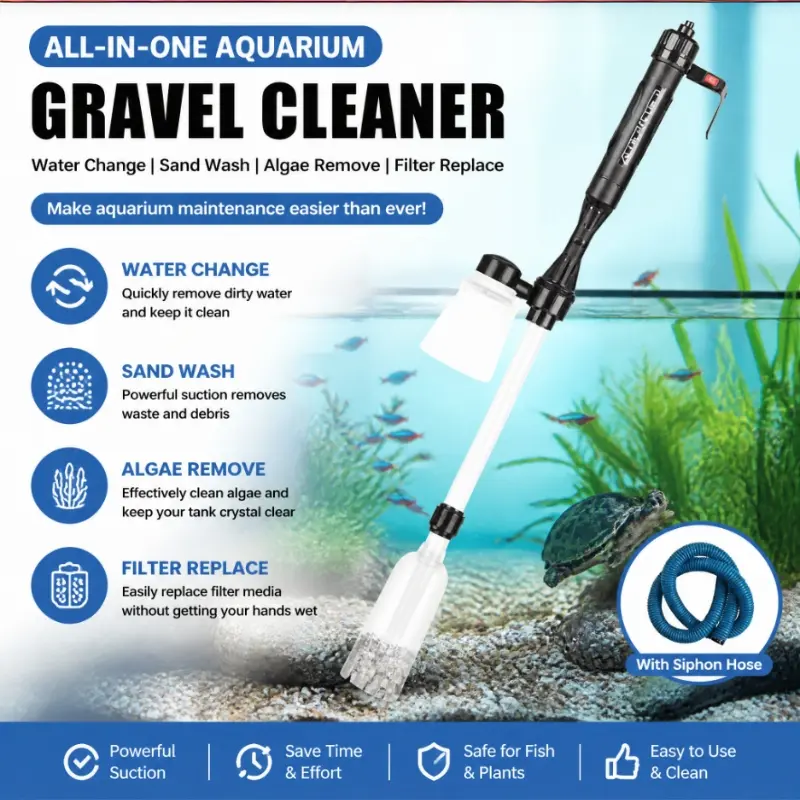 Fish Tank Electric Water Changer Pump Sand Washer Aquarium Water Change Tube Cleaning Siphon Cleaner Power Version Tools