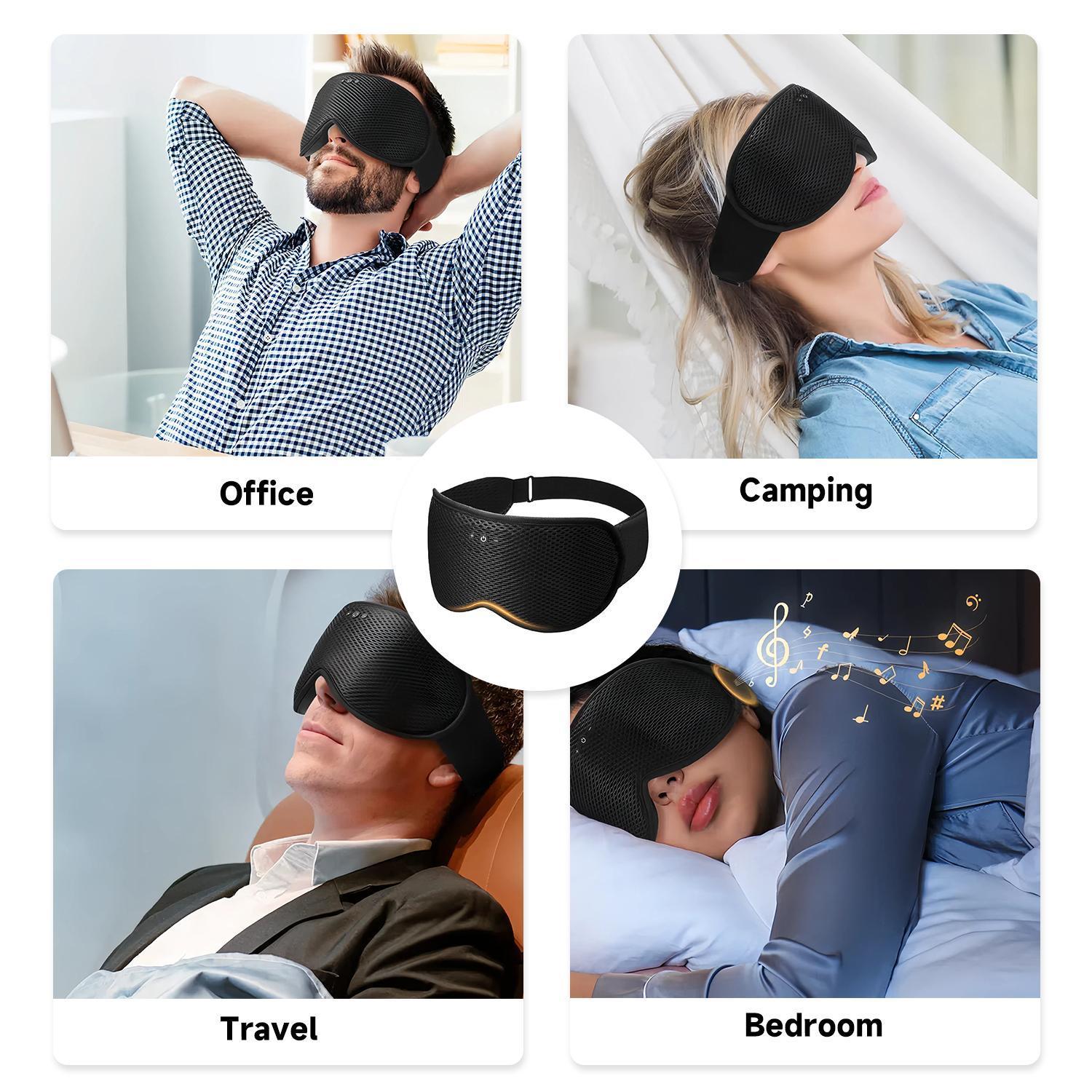 Bluetooth Sleep Mask with 3D Contoured Design & Ultra-Thin Speakers - Removable Music Eye Mask for Side Sleepers, Ideal for Meditation, Relaxation & Sleep, Tech Gift for Men & Women Bluetooth Sleep Mask with 3D Contoured Design & Ultra-Thin Speakers - Removable Music Eye Mask for Side Sleepers, Ideal for Meditation, Relaxation & Sleep, Tech Gift for Men & Women