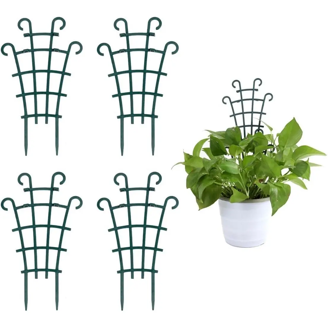 Trellis for Potted , Stackable Small Indoor  Trellis for Climbing  Outdoor for Vine Ivy Hoya Houseplants Flower  Support, 4 Pack