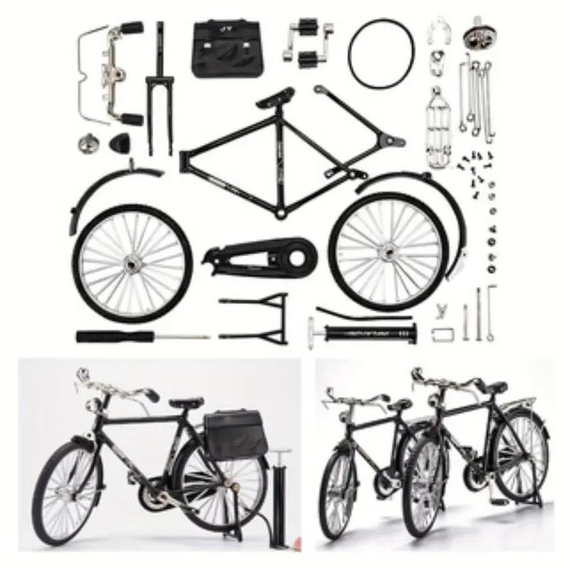 52-Piece Brain-Boosting Vintage Bike Model Set, Miniature Scale Kit for Collectors, Perfect Gift and Home Office Decor