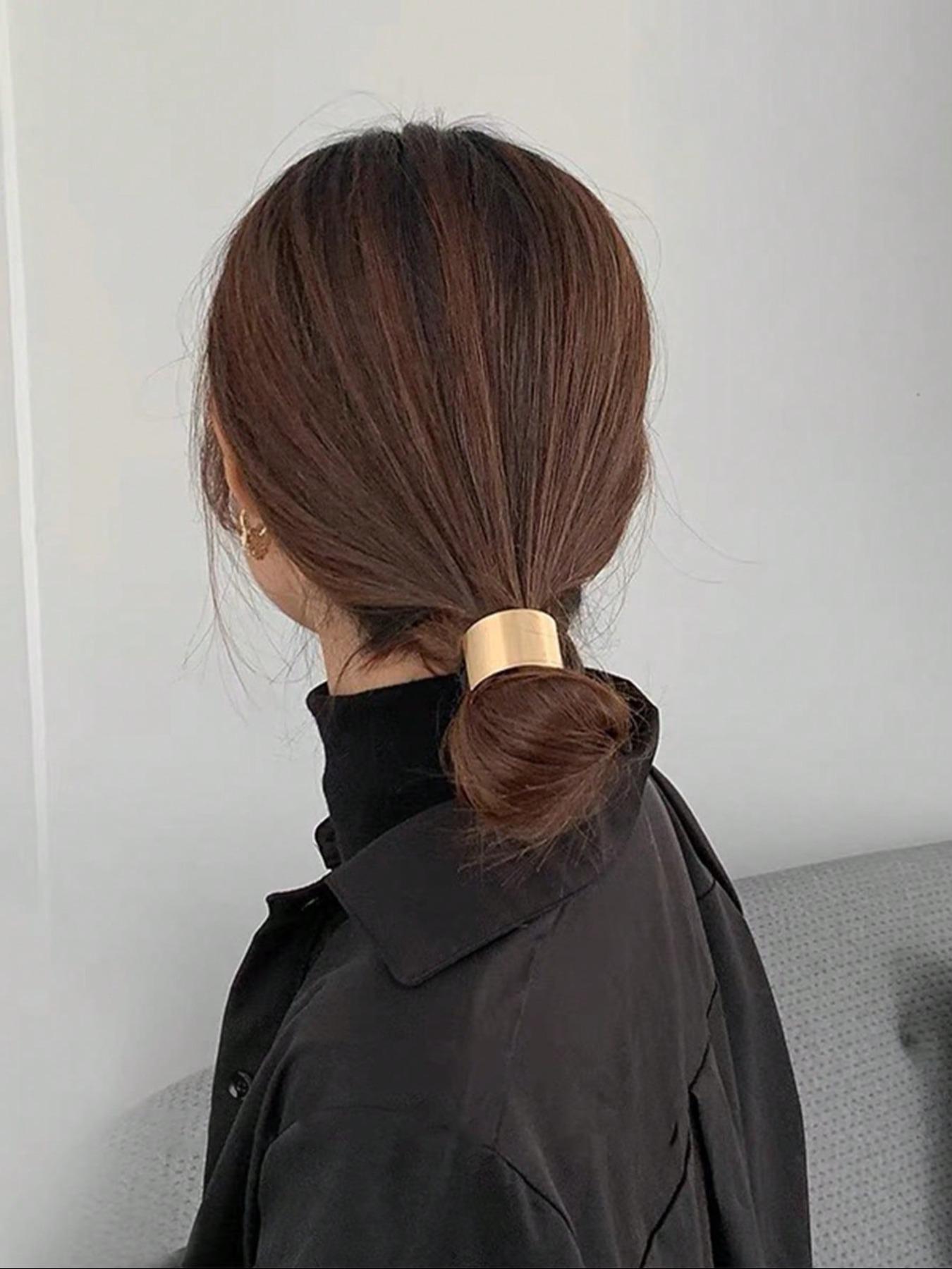 Geometric Design Hair Tie, Casual High Stretch Hair Accessories for Women & Girls, Minimalist Headwear Ponytail Suitable for Thick Hair, Hair Rubber Bands