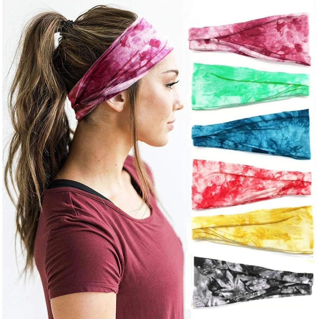 thin,,ear,hook,,A Must-Have for Sports Enthusiasts in 2026   Outdoor sports  Women's Headbands Yoga Workout Exercise Headbands for Women Cute Elastic Hair Bands for Women’s Hair Tie Dye Bandeau Headband Sweatbands,scarf,woman