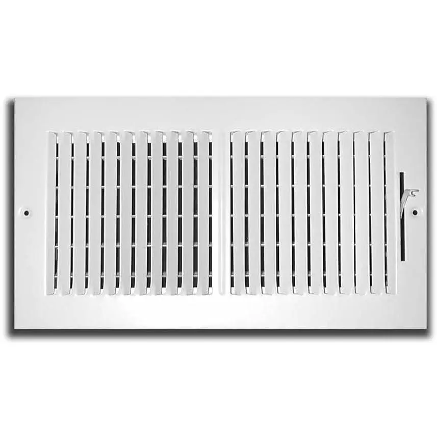 Two Way Wall Vent Cover - Adjustable Flow and Direction Control for Sidewall or Ceiling Vent - Efficient Air Vent - Screws Included (10" x 6")